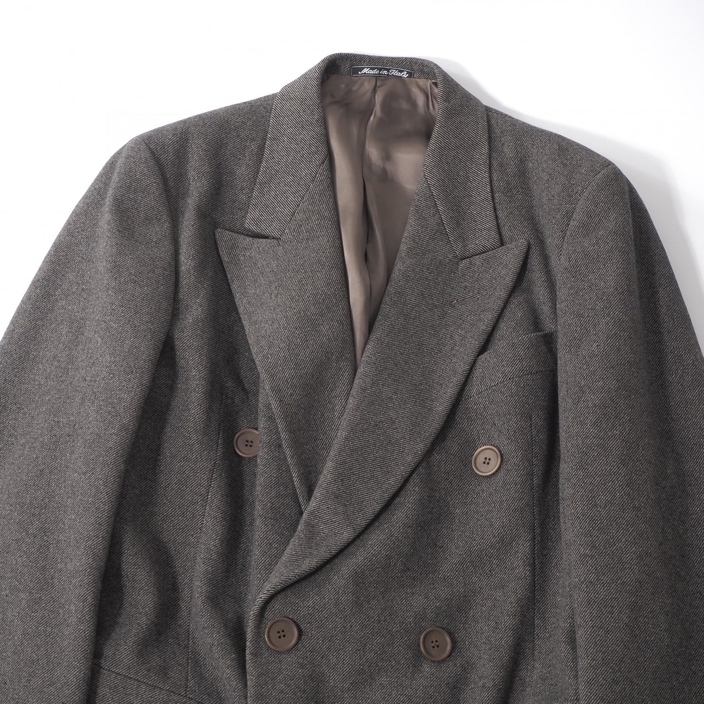 美品 ジョルジオアルマーニ GIORGIO ARMANI ヴィンテージ ダブルブレスト コート 50 グレー メンズ 正規品 6-YB033