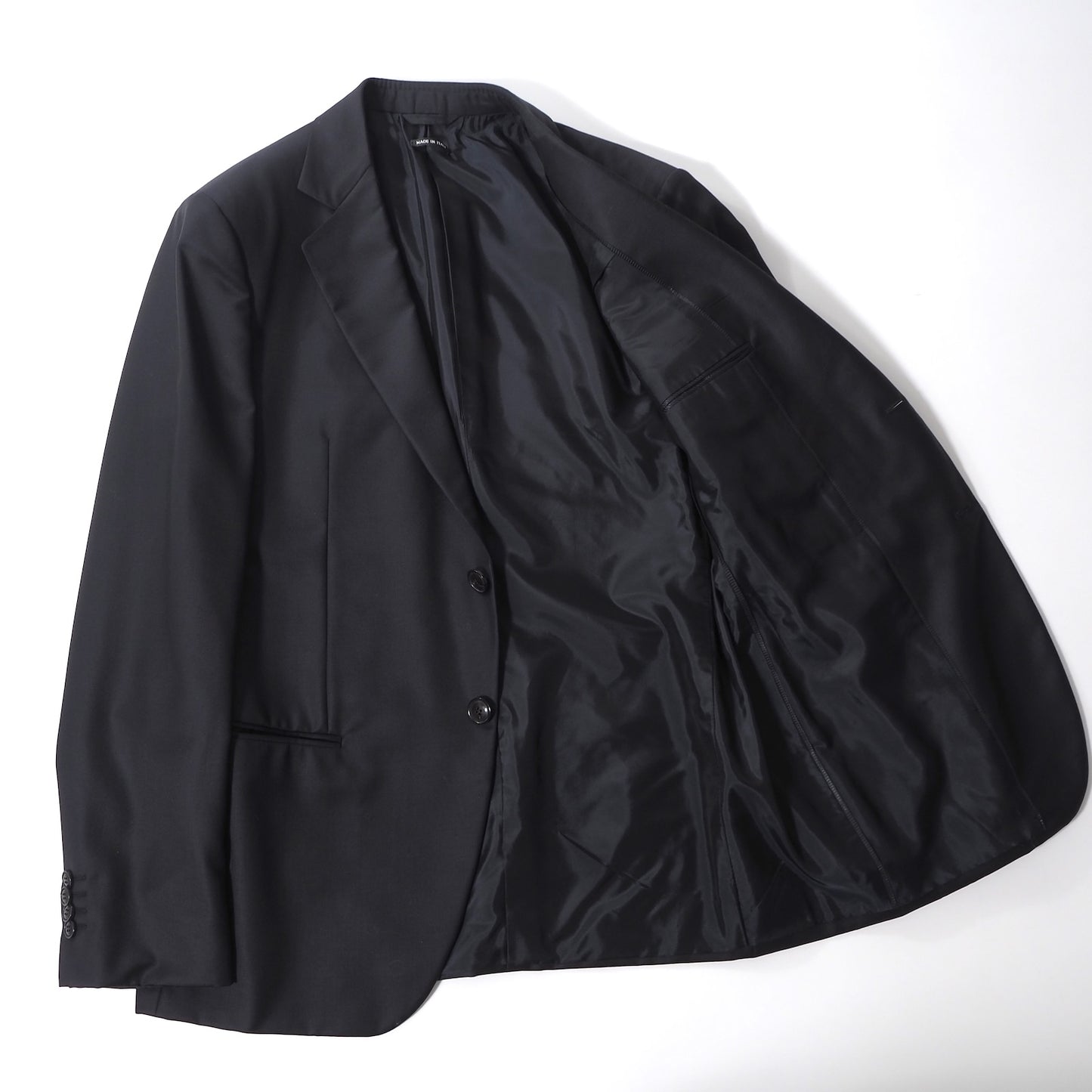 美品 ジョルジオアルマーニ GIORGIO ARMANI ヴァージンウール カシミヤ スーツ ジャケット パンツ 52 ダークネイビー メンズ 正規品 6-YB034