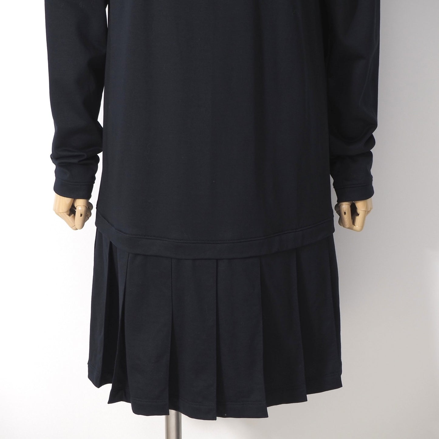 美品 トムブラウン THOM BROWNE 長袖 ワンピース 44 ダークネイビー レディース 正規品 6-YB036