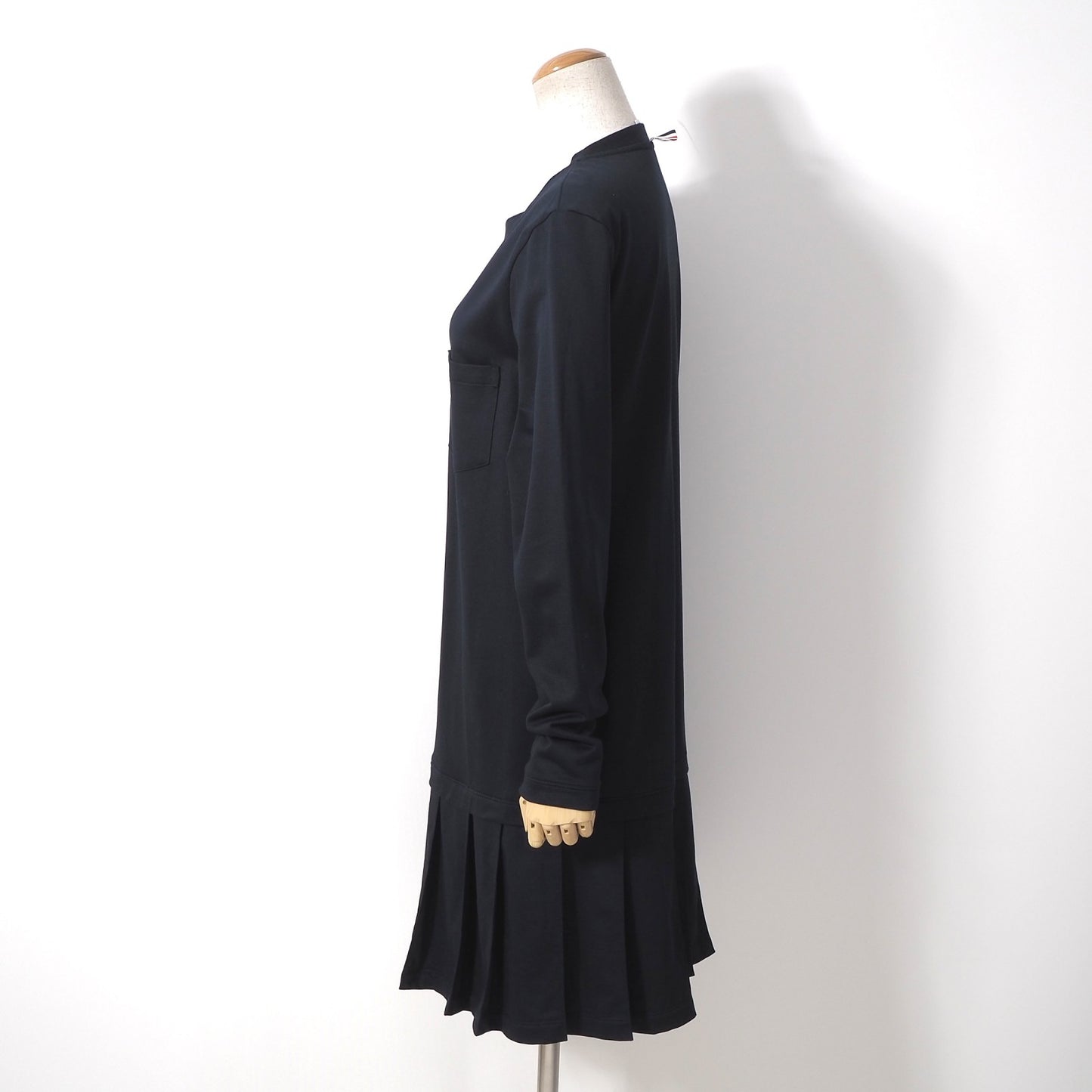 美品 トムブラウン THOM BROWNE 長袖 ワンピース 44 ダークネイビー レディース 正規品 6-YB036