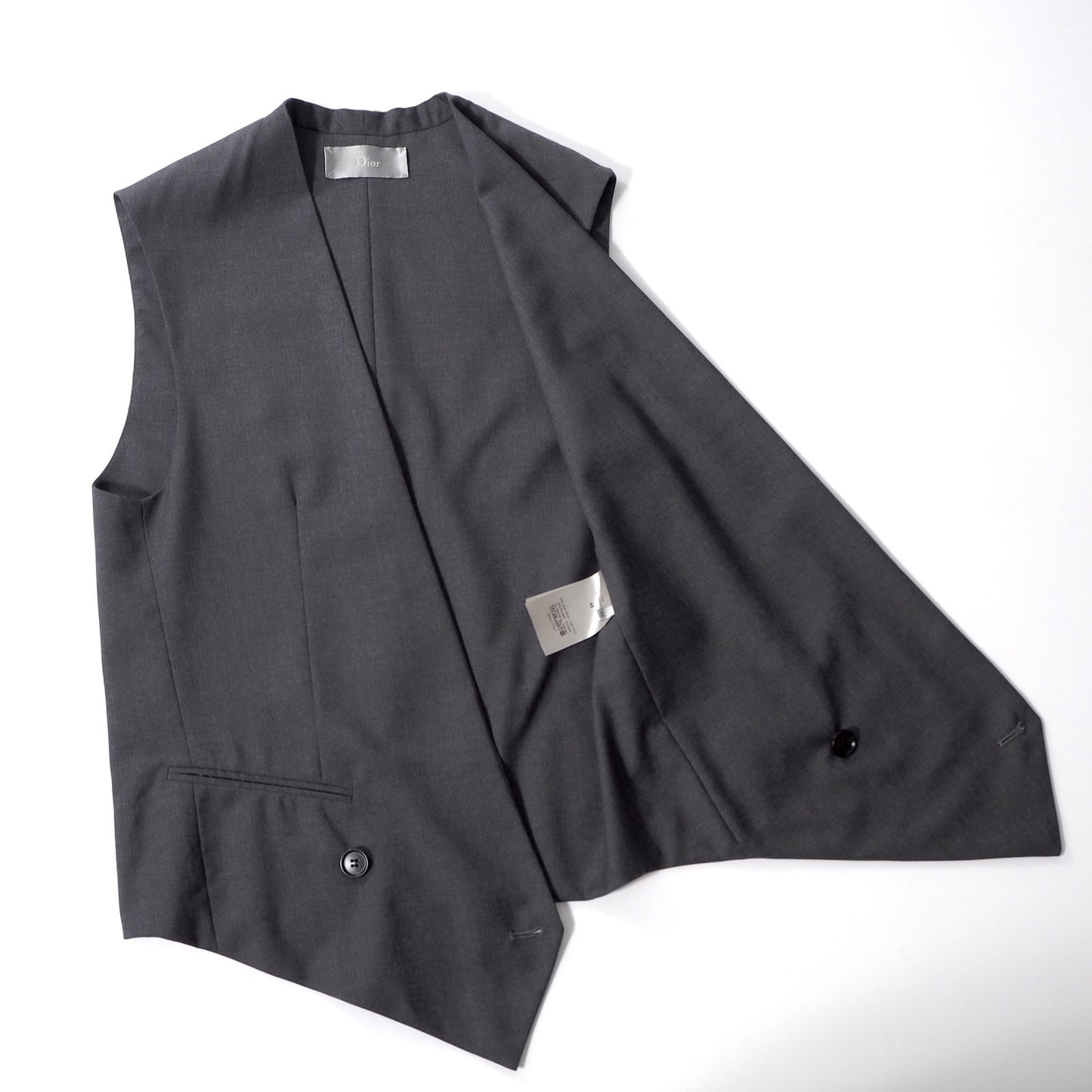 美品 ディオールオム Dior HOMME クリスヴァンアッシュ ベスト ジレ 46 グレー メンズ 正規品 6-YB039