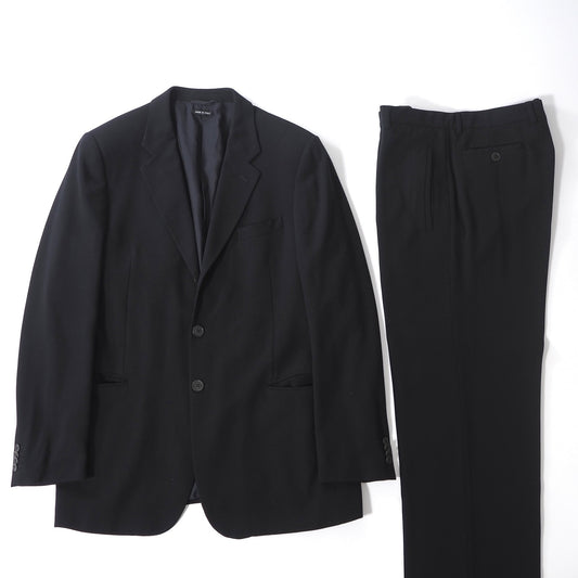 ジョルジオアルマーニ GIORGIO ARMANI イタリア製 ストレッチ スーツ ジャケット パンツ 52 ブラック メンズ 正規品 6-YB042
