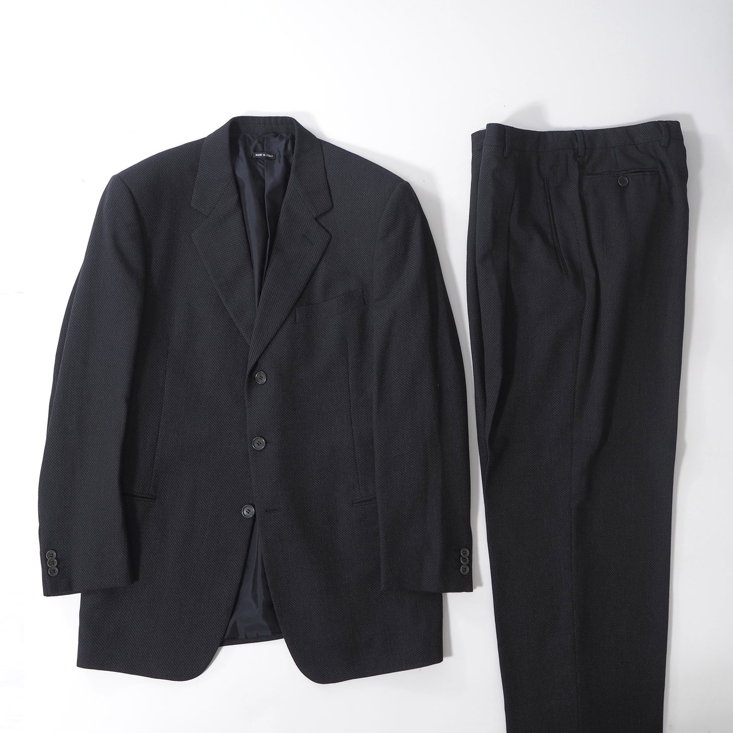 美品 ジョルジオアルマーニ GIORGIO ARMANI ストレッチ スーツ ジャケット パンツ 52 ブラック ダークグレー メンズ 正規品 6-YB043