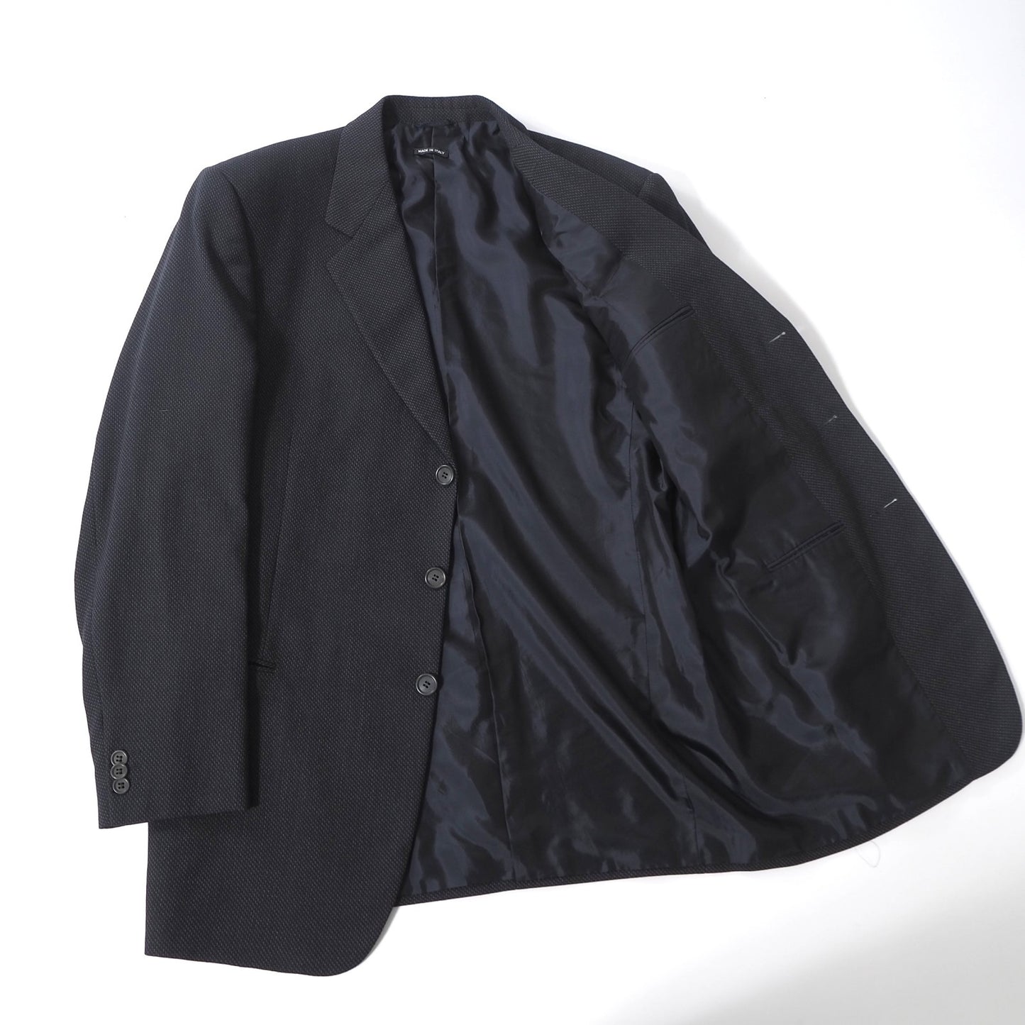 美品 ジョルジオアルマーニ GIORGIO ARMANI ストレッチ スーツ ジャケット パンツ 52 ブラック ダークグレー メンズ 正規品 6-YB043