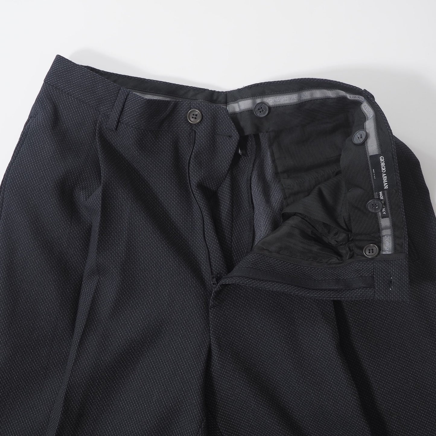 美品 ジョルジオアルマーニ GIORGIO ARMANI ストレッチ スーツ ジャケット パンツ 52 ブラック ダークグレー メンズ 正規品 6-YB043