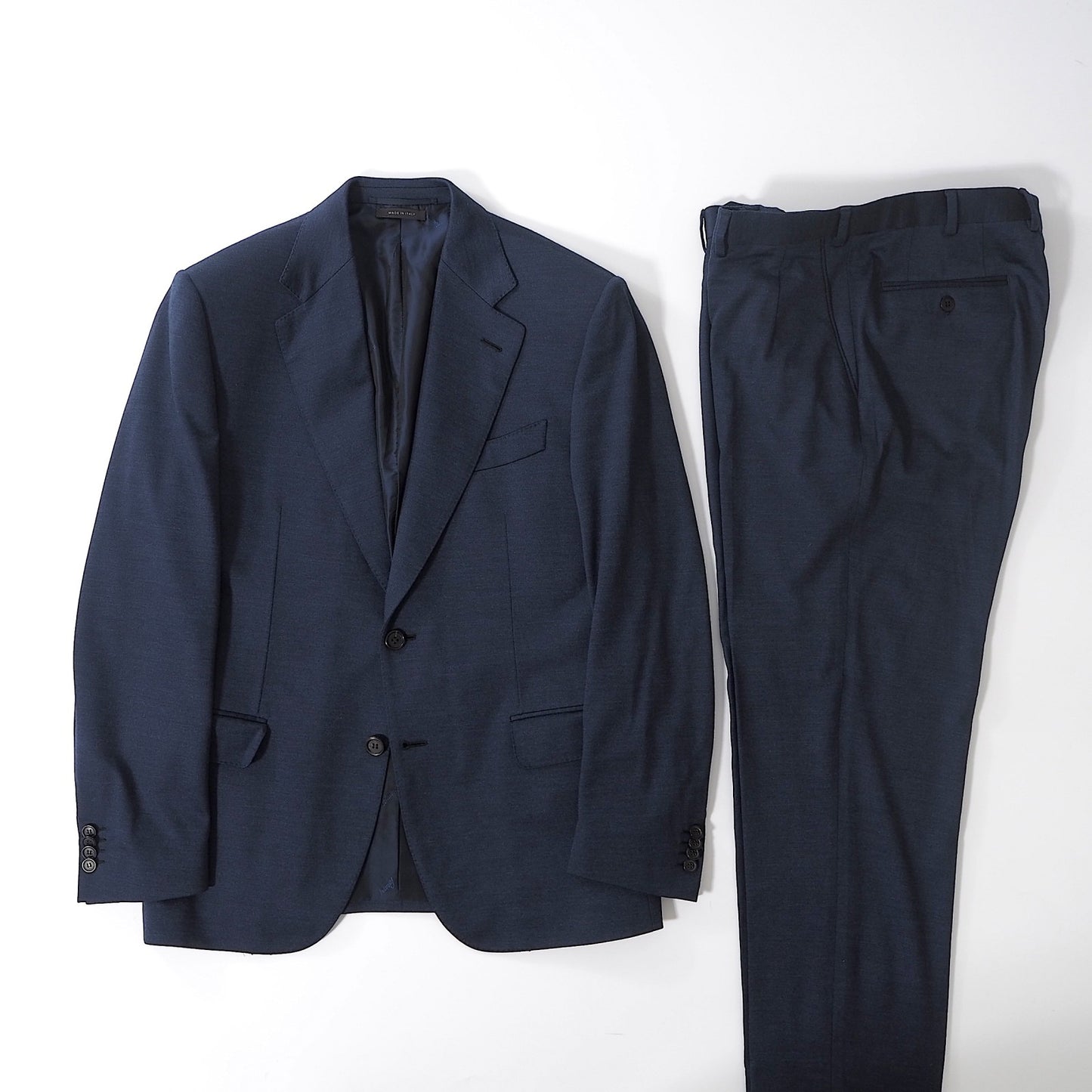 美品 ブリオーニ Brioni イタリア製 ウール ストレッチ スーツ ジャケット パンツ 50 ネイビー メンズ 正規品 6-YB044
