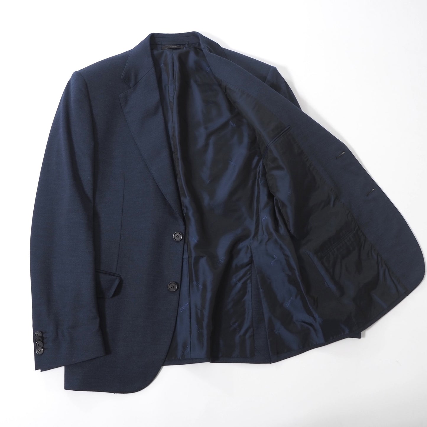 美品 ブリオーニ Brioni イタリア製 ウール ストレッチ スーツ ジャケット パンツ 50 ネイビー メンズ 正規品 6-YB044