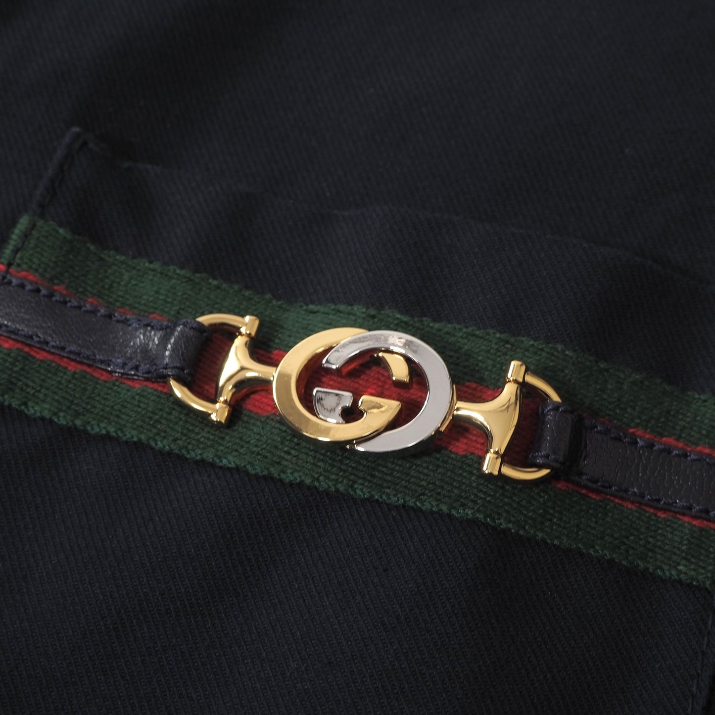 未使用 グッチ GUCCI KITTEN コットン ジャケット GGモチーフ シェリーライン 44 ネイビー メンズ 正規品 6-YB045