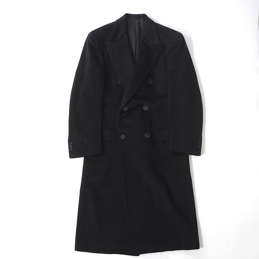 美品 ブリオーニ Brioni イタリア製 ピュアカシミヤ ダブルブレスト コート 44 M相当 ブラック メンズ 正規品 6-YB046