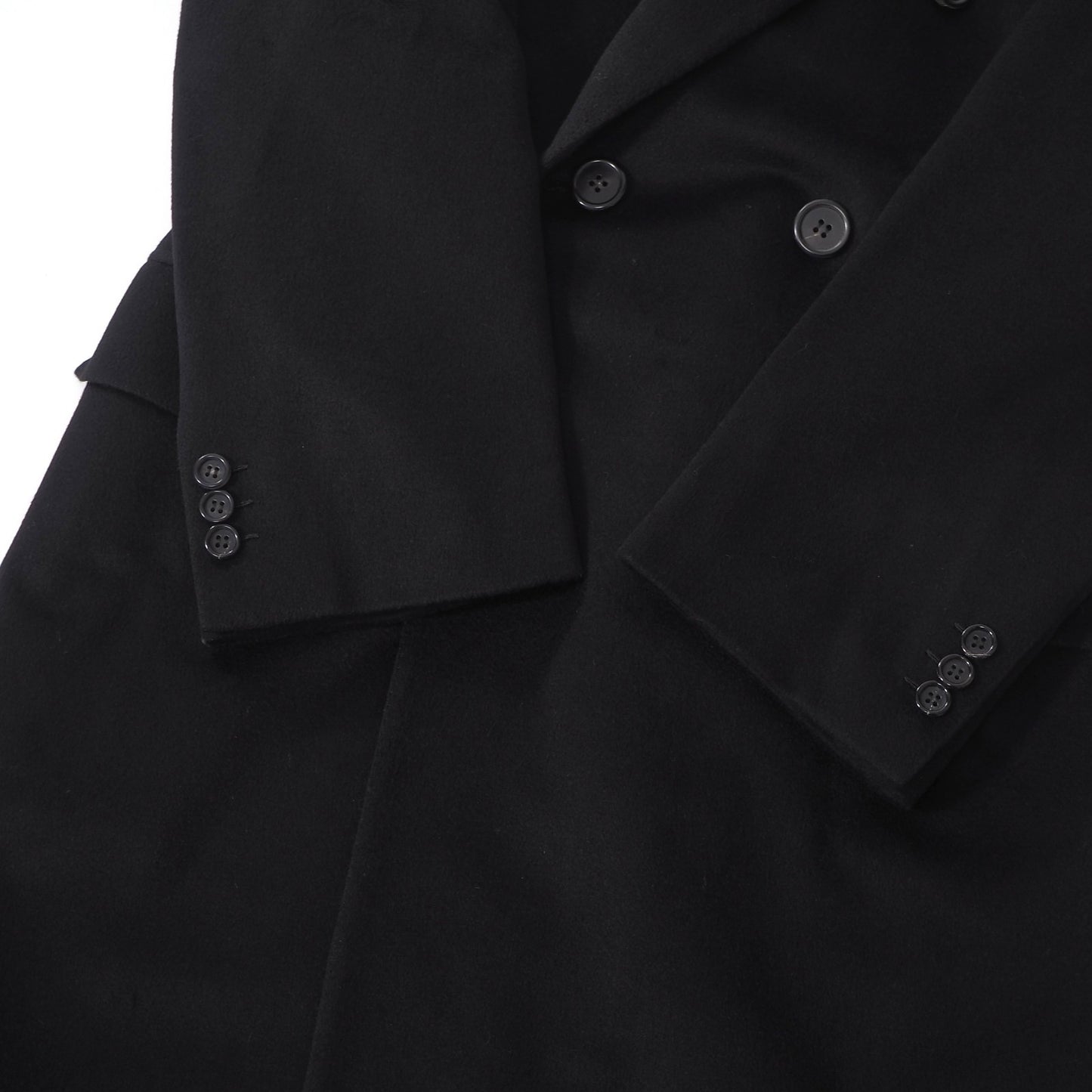 美品 ブリオーニ Brioni イタリア製 ピュアカシミヤ ダブルブレスト コート 44 M相当 ブラック メンズ 正規品 6-YB046