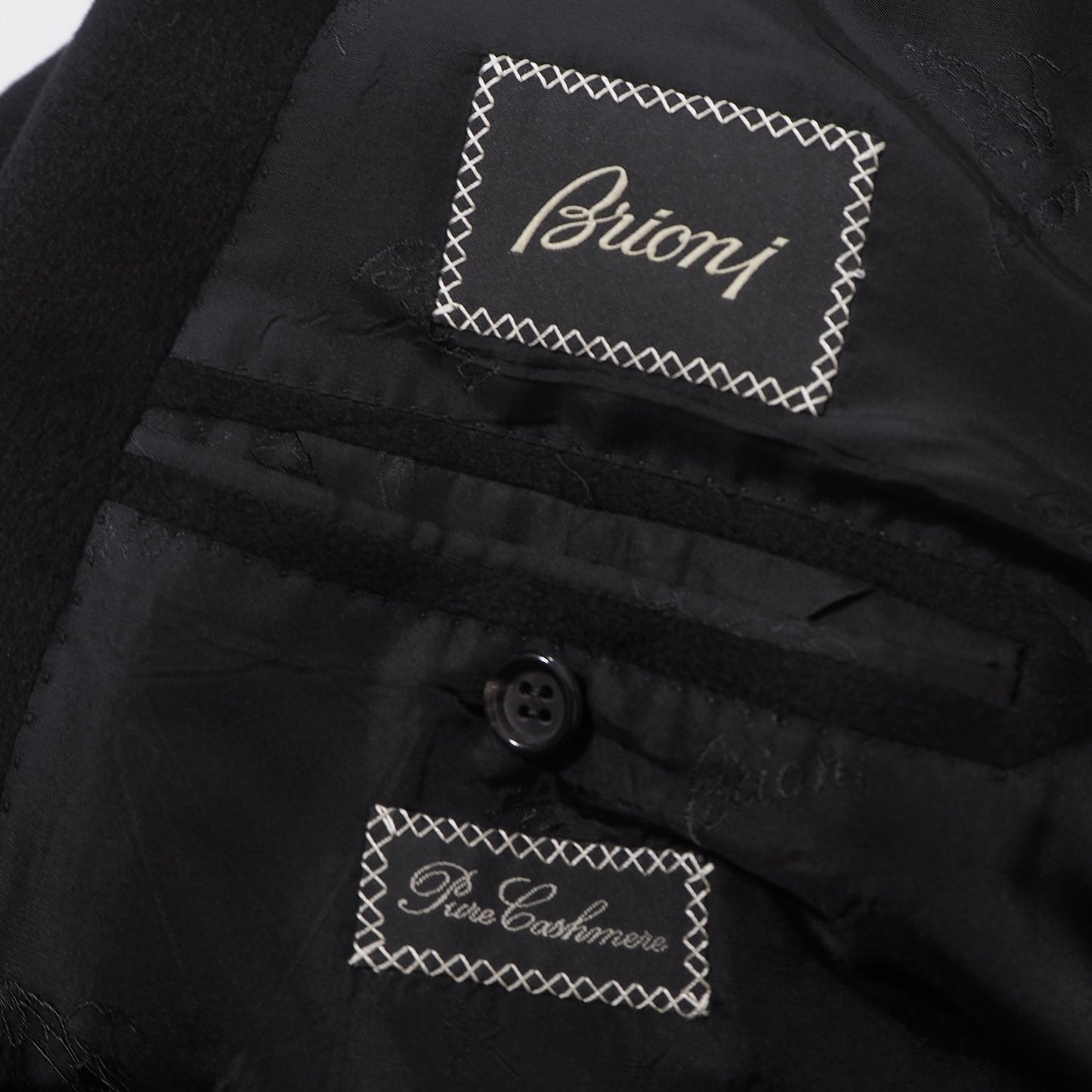 美品 ブリオーニ Brioni イタリア製 ピュアカシミヤ ダブルブレスト コート 44 M相当 ブラック メンズ 正規品 6-YB046