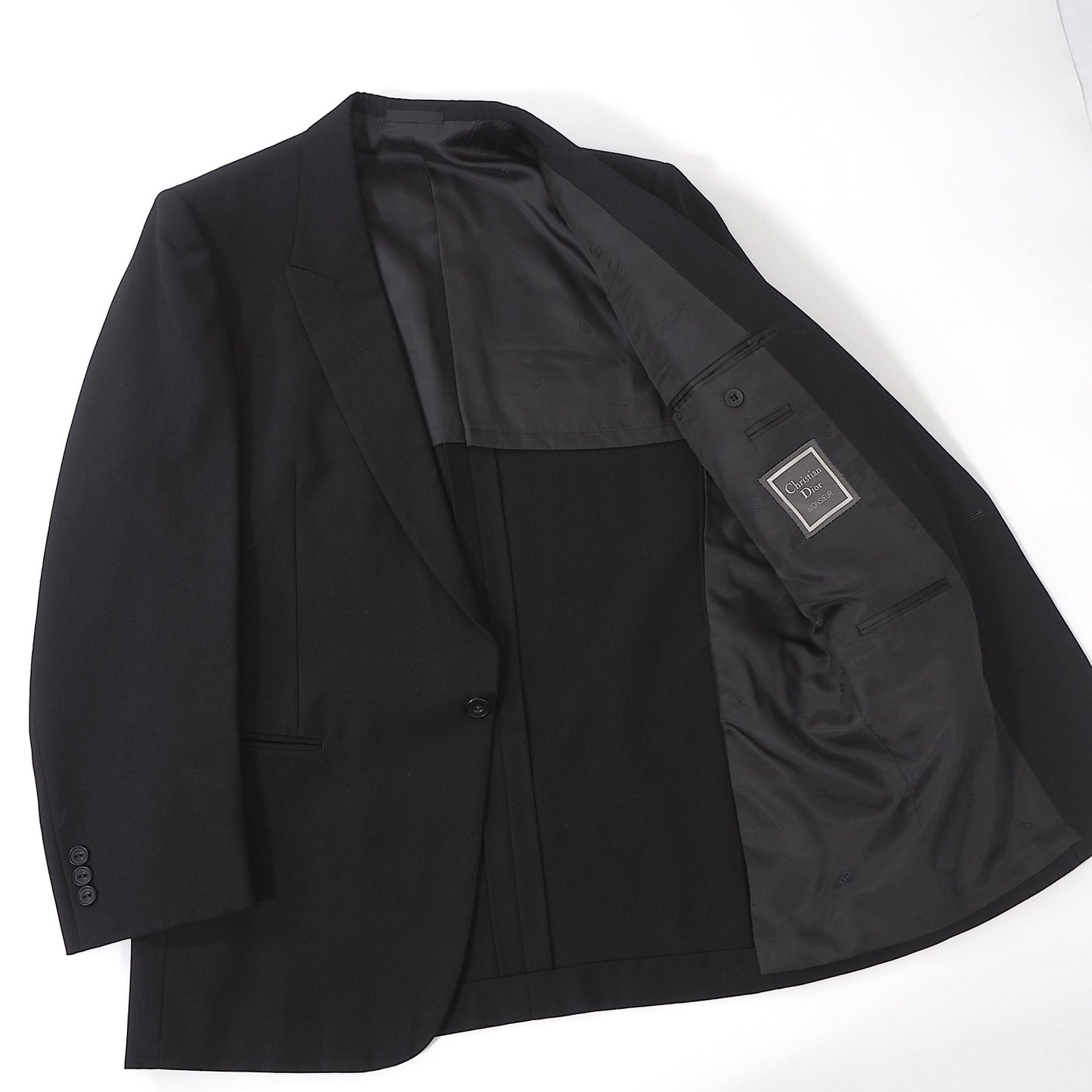 クリスチャンディオール Christian Dior MONSIEUR ヴィンテージ 3ピース スーツ 98-88-175 ブラック メンズ 正規品 6-YC001