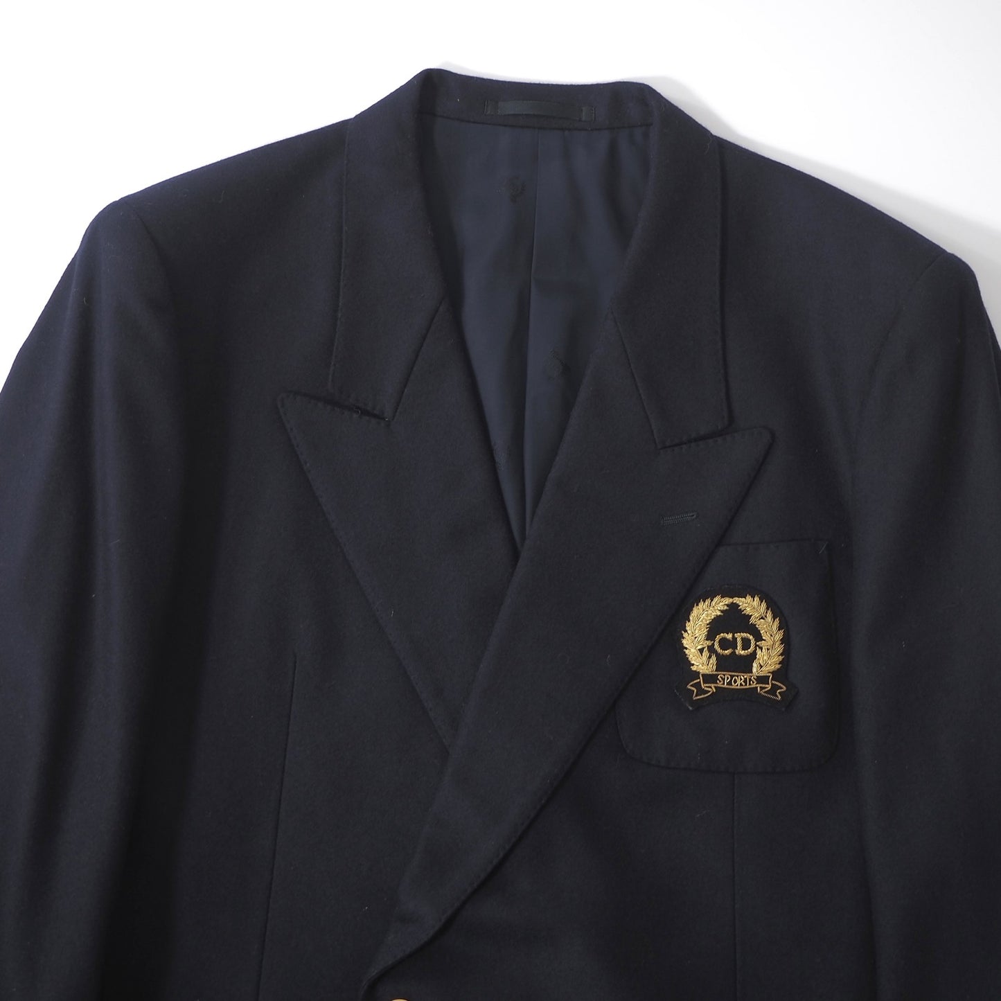 美品 クリスチャンディオール Christian Dior ヴィンテージ ダブルブレスト ジャケット ブレザー M ネイビー メンズ 正規品 6-YC002