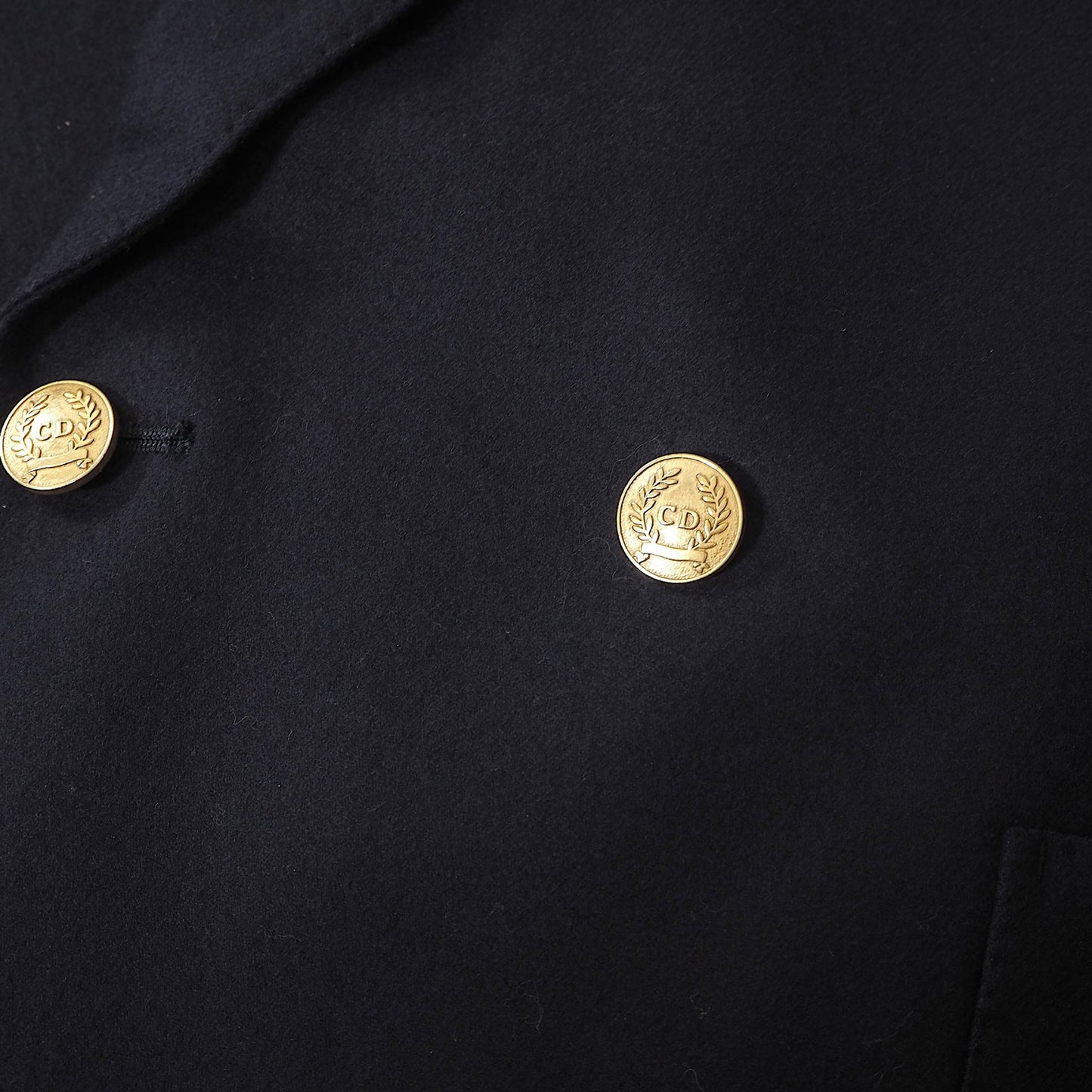 美品 クリスチャンディオール Christian Dior ヴィンテージ ダブルブレスト ジャケット ブレザー M ネイビー メンズ 正規品 6-YC002