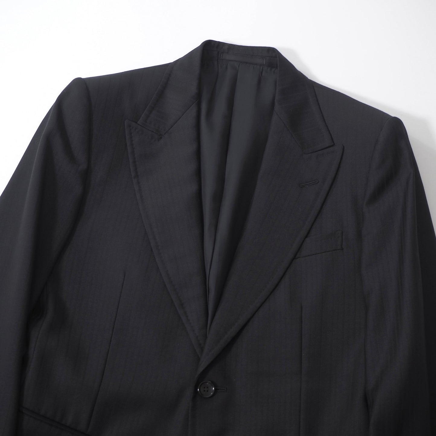 グッチ GUCCI トムフォード期 ウール スーツ ジャケット パンツ 46 ブラック シャドーストライプ メンズ 正規品 6-YC003