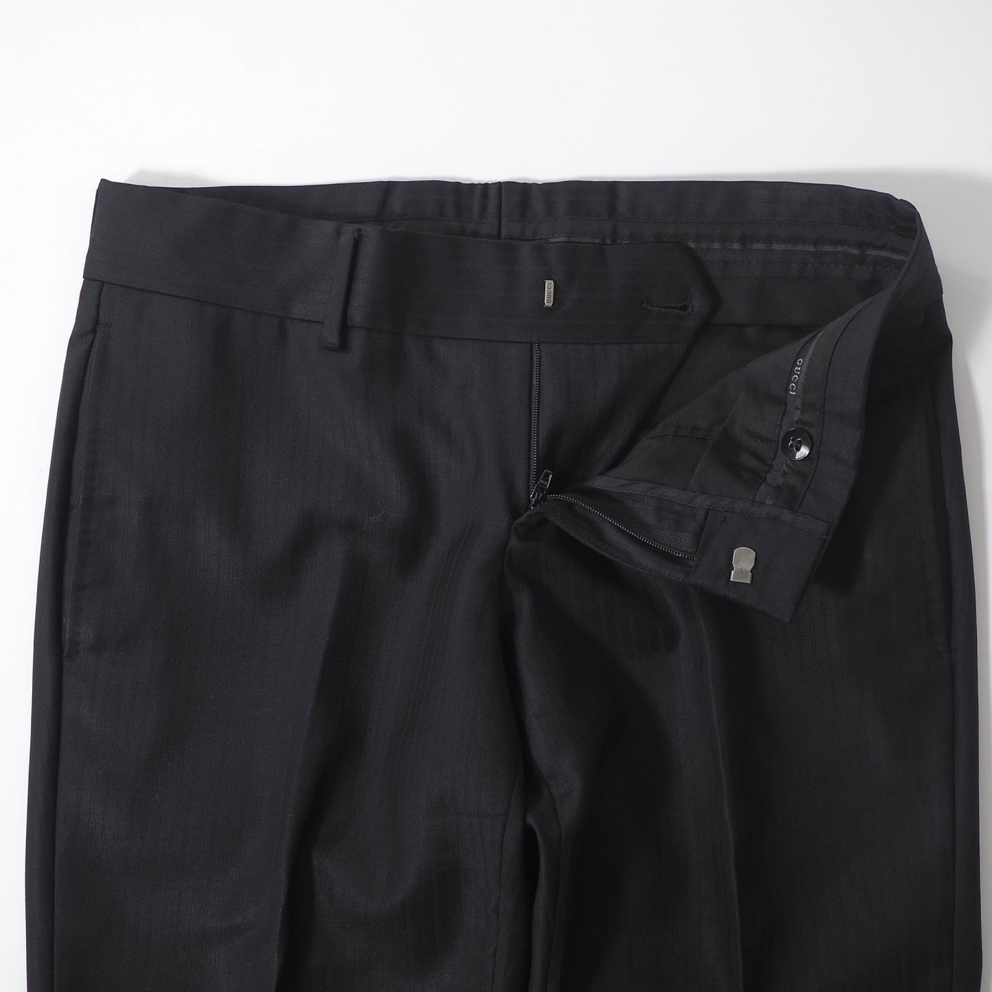 グッチ GUCCI トムフォード期 ウール スーツ ジャケット パンツ 46 ブラック シャドーストライプ メンズ 正規品 6-YC003