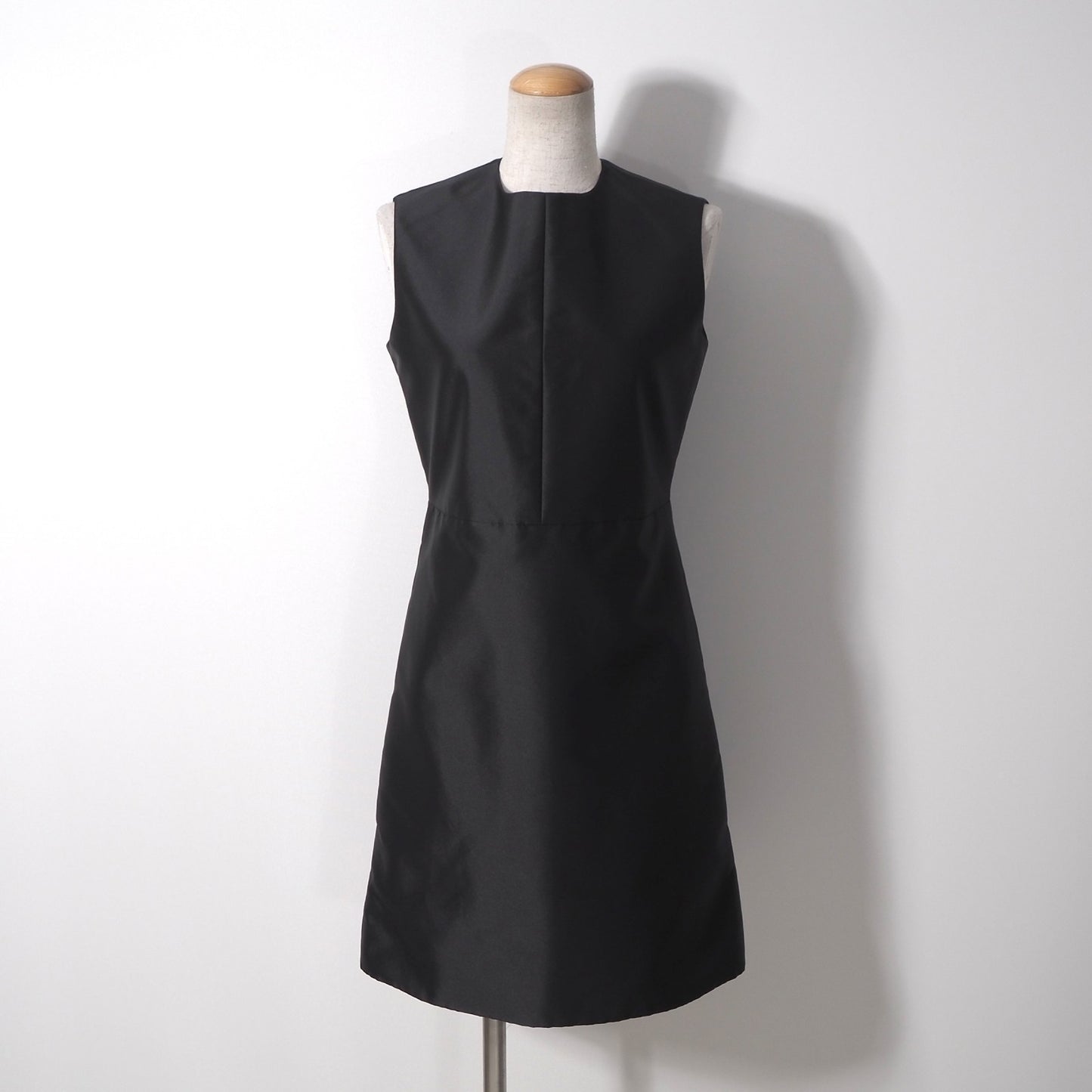 未使用 セリーヌ CELINE フィービー期 シルク混 ノースリーブ ワンピース 36 ダークグレー レディース 正規品 6-YC005