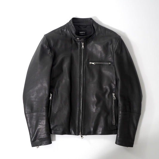 エンメティ EMMETI イタリア製 ラムレザー ライダース ジャケット 46 ブラック メンズ 正規品 6-YC006