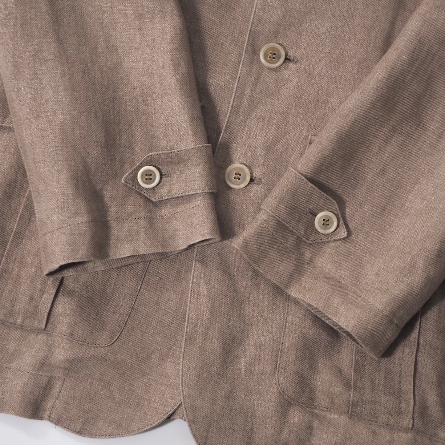 ブルネロクチネリ BRUNELLO CUCINELLI イタリア製 リネン サファリジャケット 46 ブラウン メンズ 正規品 6-YD046