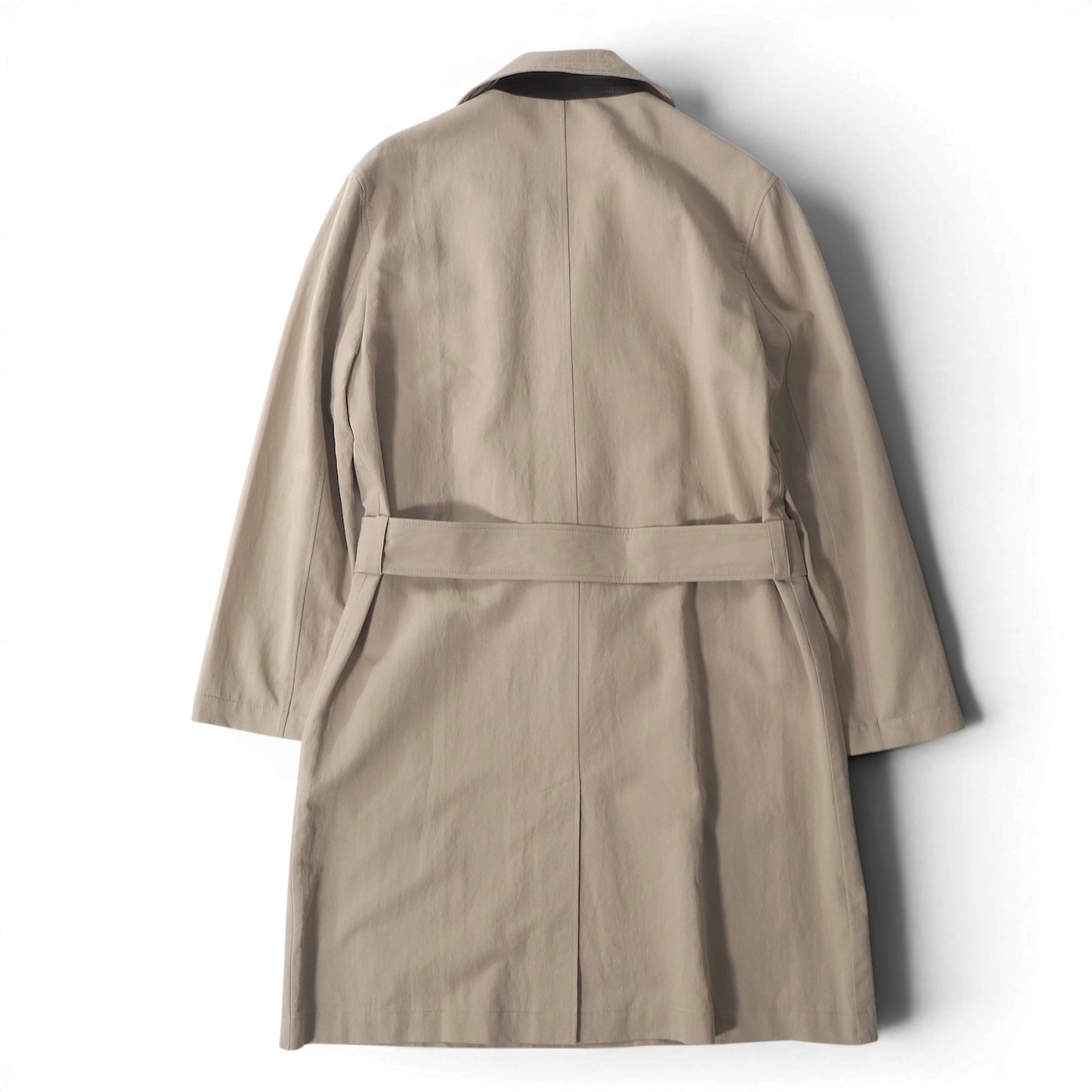 エルメス HERMES フランス製 レザートリム ベルテッド コート 48 ベージュ メンズ 正規品 6-YD047