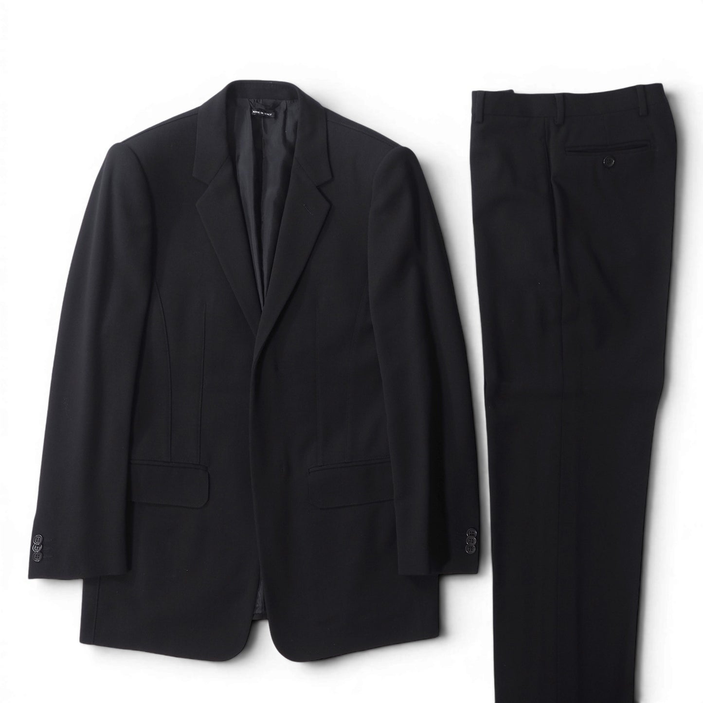 美品 ジョルジオアルマーニ GIORGIO ARMANI 黒タグ ストレッチ ドレススーツ 46 ブラック メンズ 正規品 6-YD048