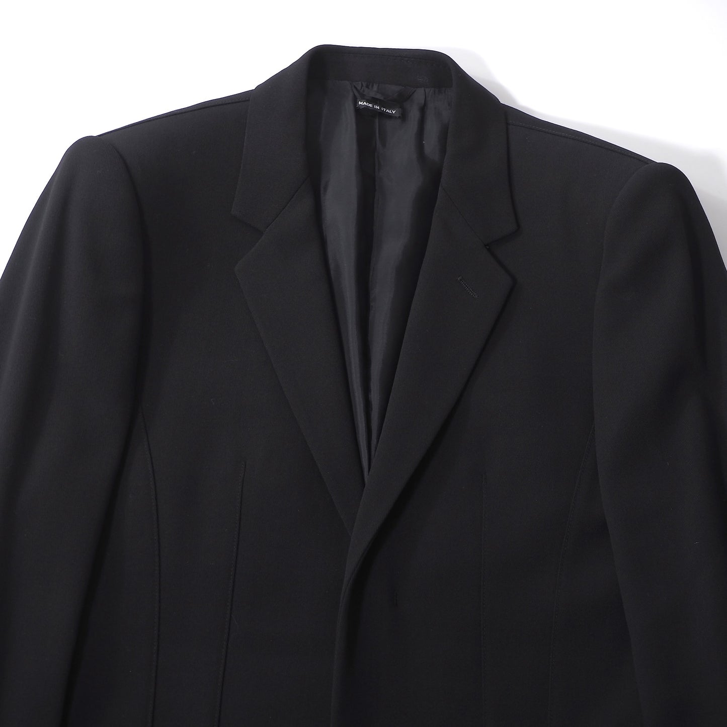 美品 ジョルジオアルマーニ GIORGIO ARMANI 黒タグ ストレッチ ドレススーツ 46 ブラック メンズ 正規品 6-YD048