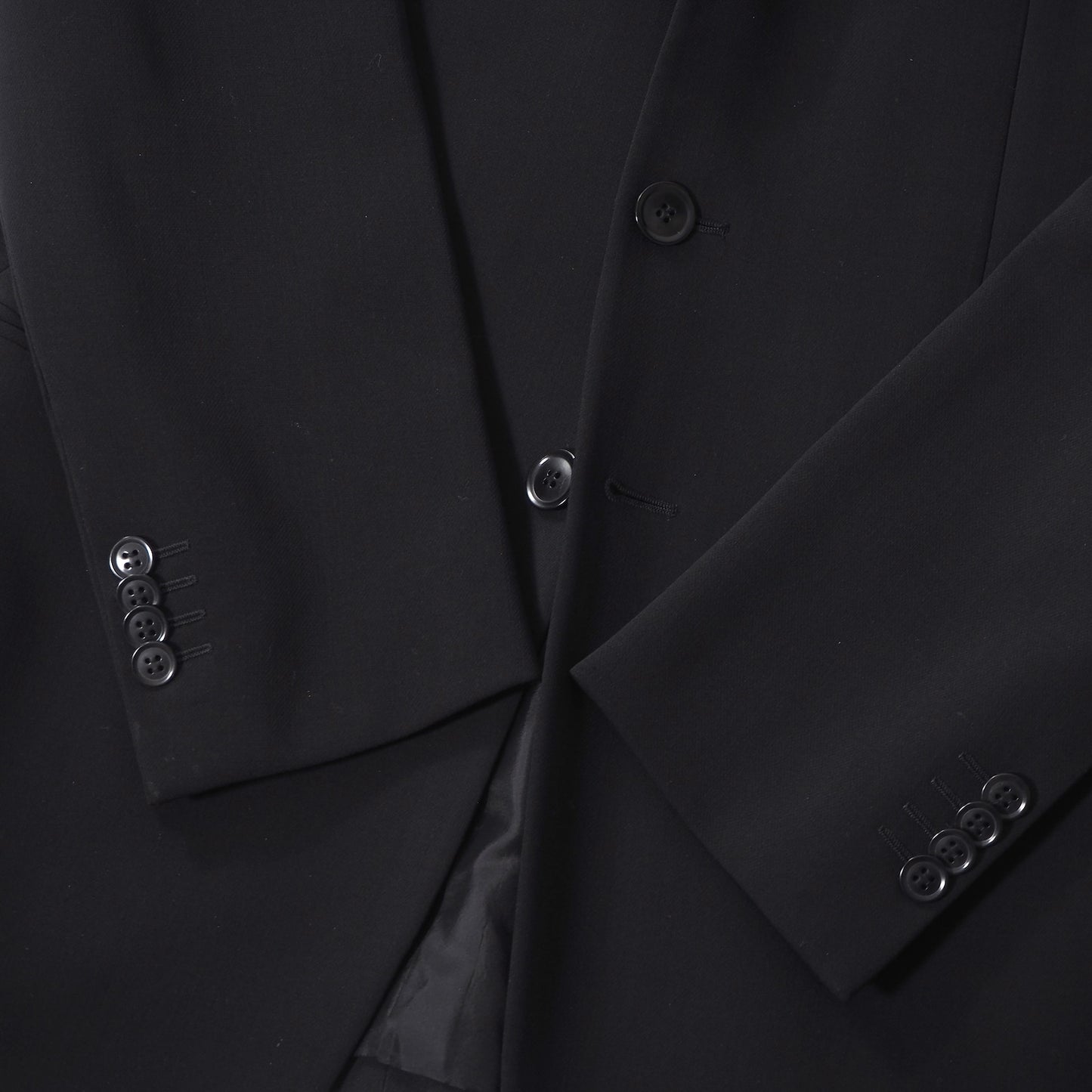 美品 ジョルジオアルマーニ GIORGIO ARMANI 黒タグ ストレッチ スーツ ジャケット パンツ 46 ブラック メンズ 正規品 6-YD049