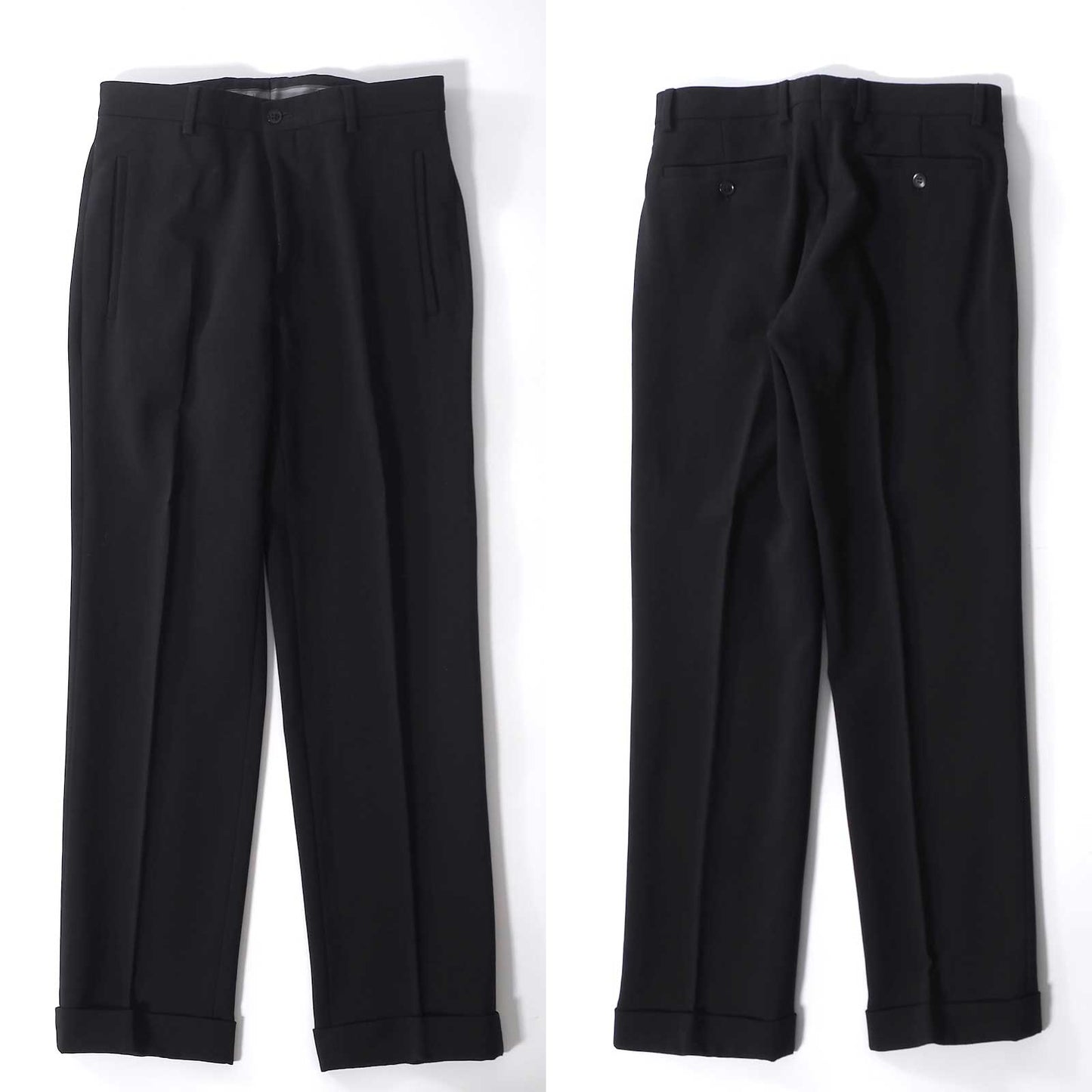 美品 ジョルジオアルマーニ GIORGIO ARMANI 黒タグ ストレッチ スーツ ジャケット パンツ 46 ブラック メンズ 正規品 6-YD049
