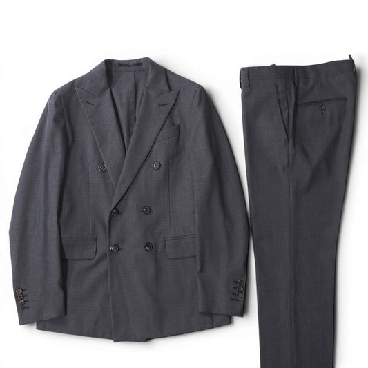 ディースクエアード2 DSQUARED2 ヴァージンウール ダブルブレスト スーツ ジャケット パンツ 46 グレー メンズ 正規品 6-YD050
