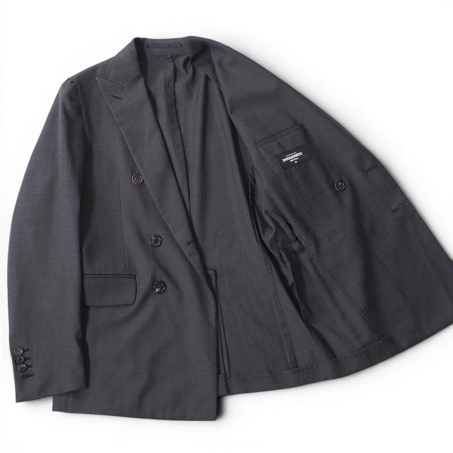 ディースクエアード2 DSQUARED2 ヴァージンウール ダブルブレスト スーツ ジャケット パンツ 46 グレー メンズ 正規品 6-YD050