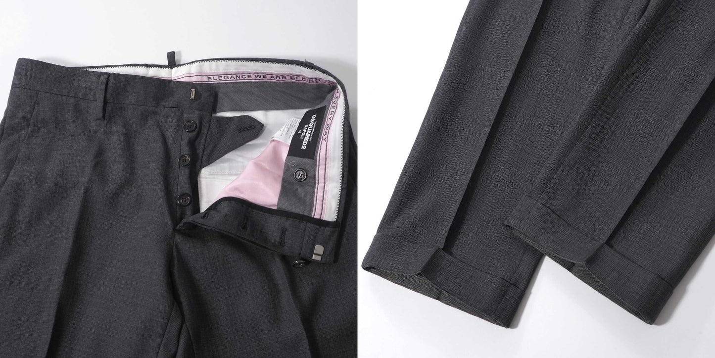 ディースクエアード2 DSQUARED2 ヴァージンウール ダブルブレスト スーツ ジャケット パンツ 46 グレー メンズ 正規品 6-YD050