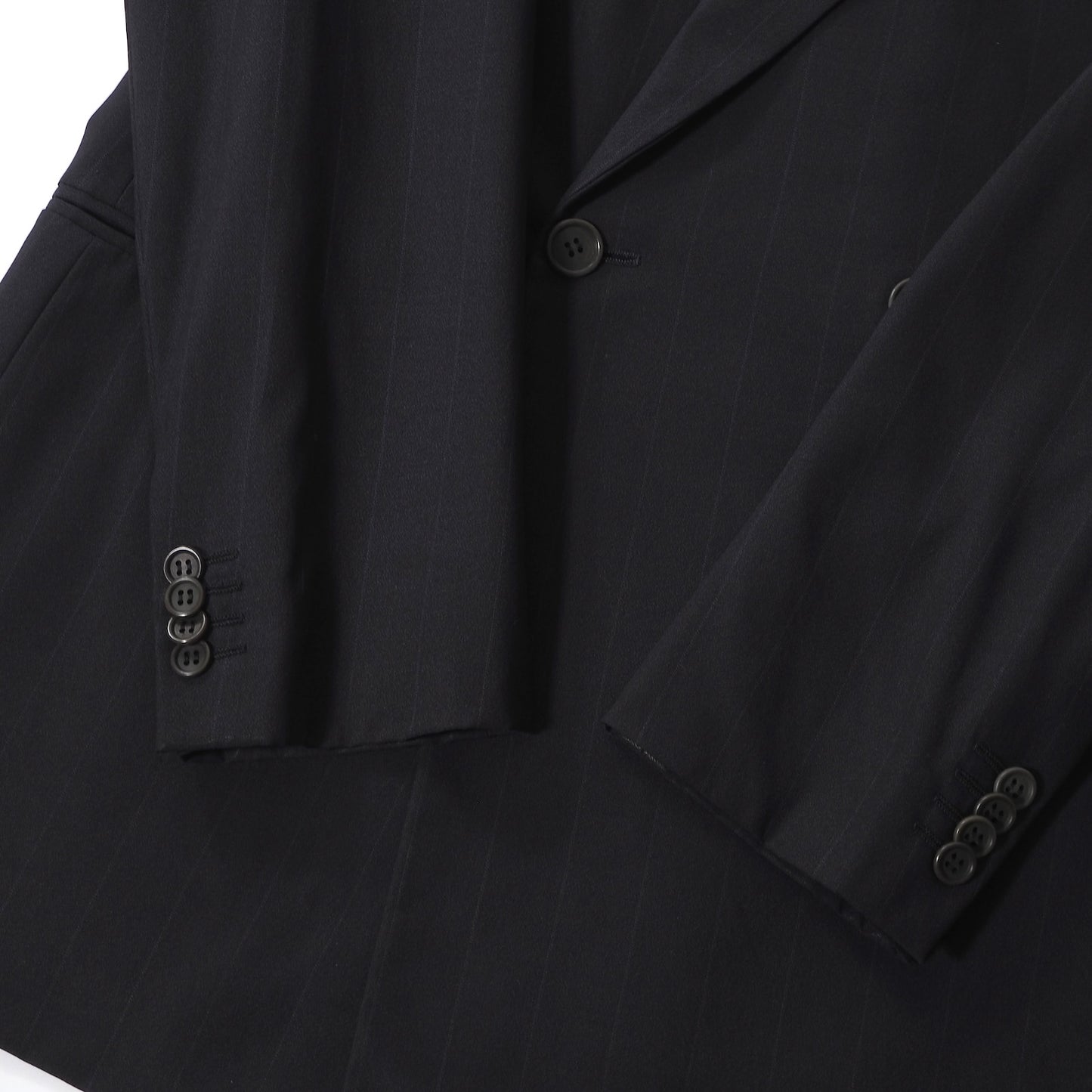 ジョルジオアルマーニ GIORGIO ARMANI 黒タグ ウール シルク ダブルブレスト スーツ ジャケット パンツ 54 ダークネイビー メンズ 正規品 6-YD052