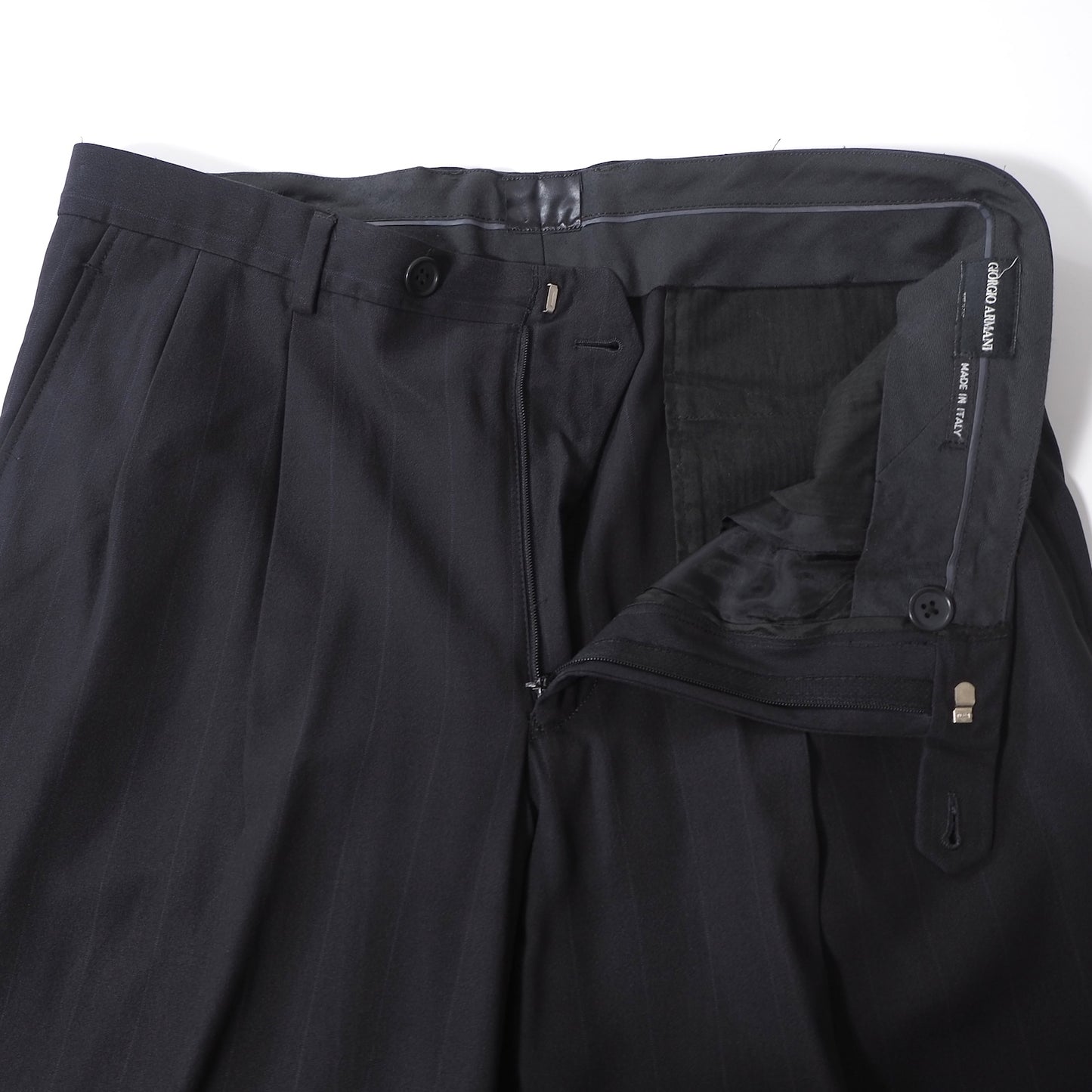 ジョルジオアルマーニ GIORGIO ARMANI 黒タグ ウール シルク ダブルブレスト スーツ ジャケット パンツ 54 ダークネイビー メンズ 正規品 6-YD052