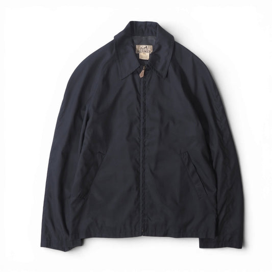 エルメス HERMES フランス製 スイングトップ ジップアップ ジャケット ブルゾン 46 ネイビー メンズ 正規品 6-YD054