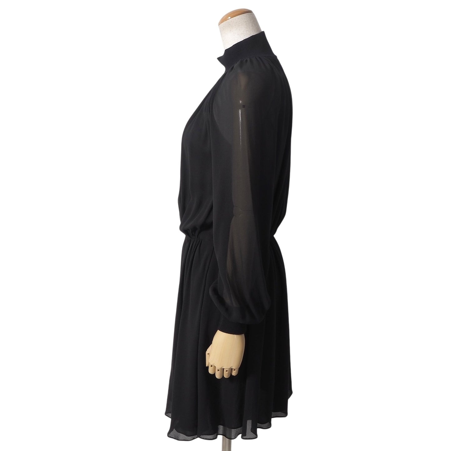 セリーヌ CELINE エディ期 シルク シアー ワンピース 34 ブラック レディース 正規品 6-YD055