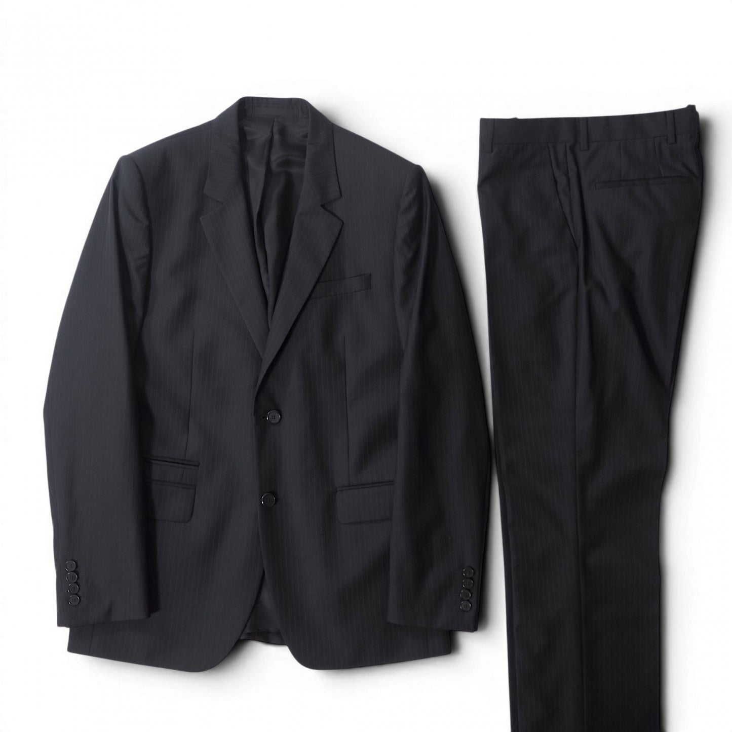 未使用 ジバンシー GIVENCHY ジバンシィ ティッシ期 スーツ ジャケット スラックス 46 ブラック シャドーストライプ メンズ 正規品 6-YD059