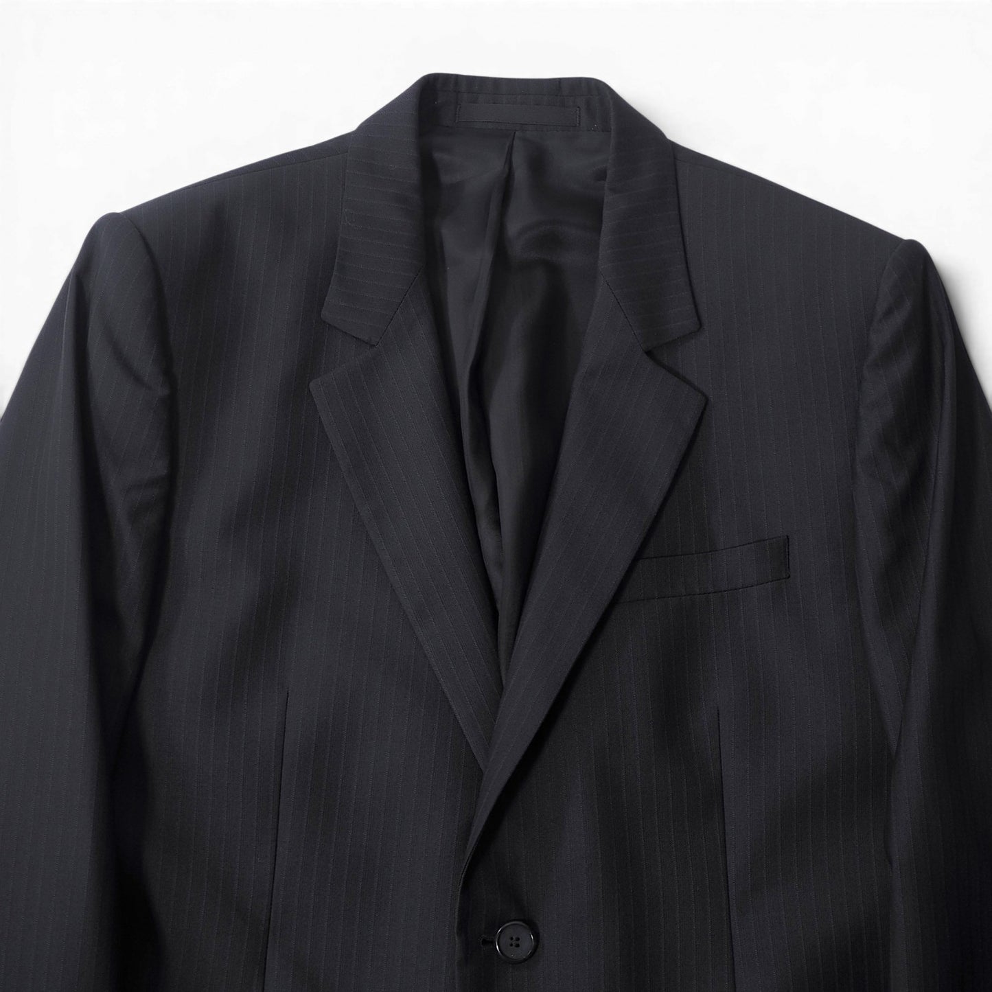未使用 ジバンシー GIVENCHY ジバンシィ ティッシ期 スーツ ジャケット スラックス 46 ブラック シャドーストライプ メンズ 正規品 6-YD059