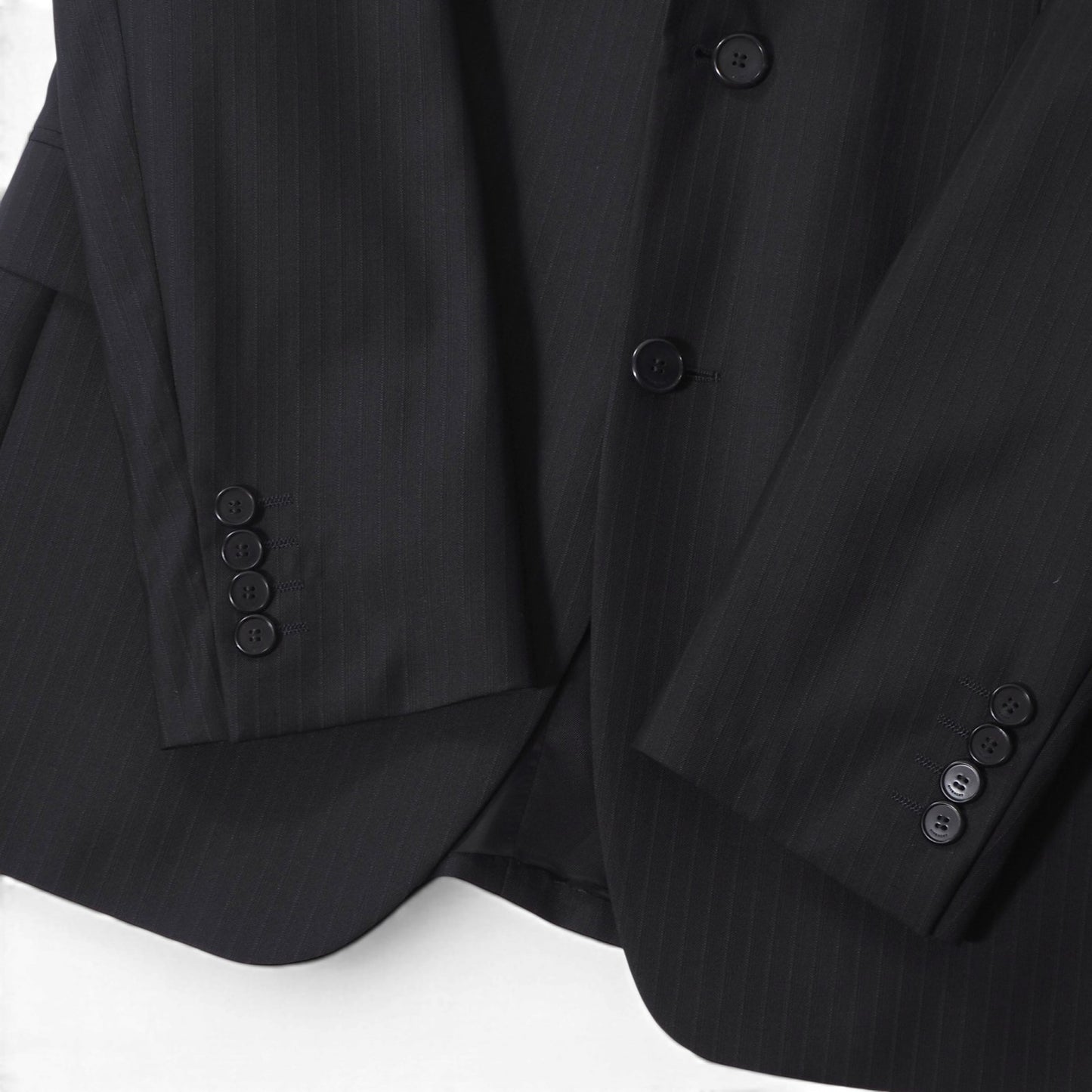 未使用 ジバンシー GIVENCHY ジバンシィ ティッシ期 スーツ ジャケット スラックス 46 ブラック シャドーストライプ メンズ 正規品 6-YD059