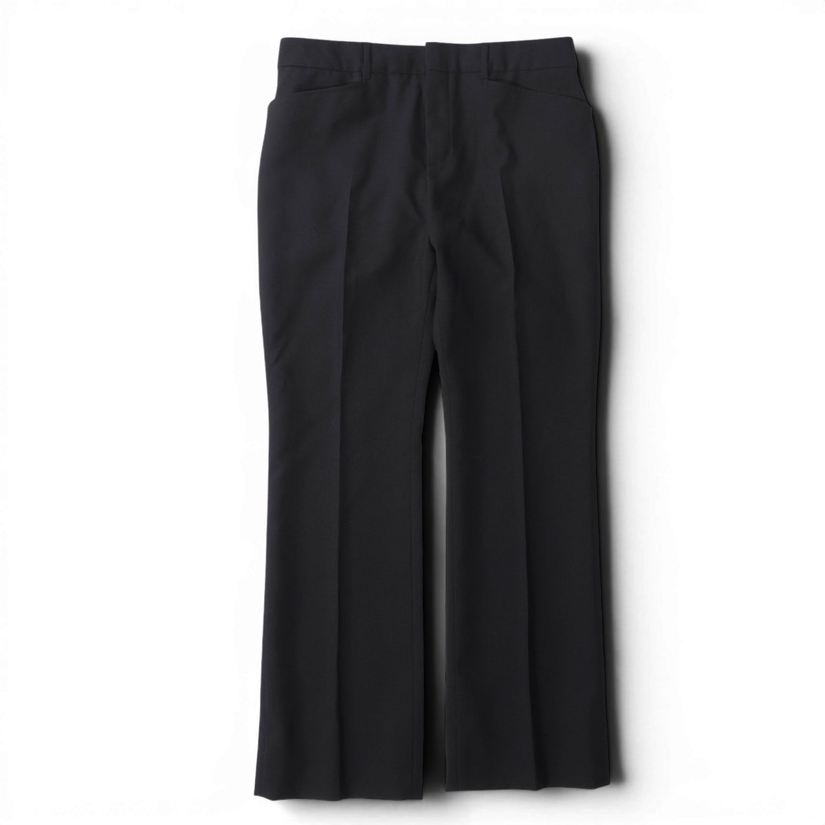美品 サンローランパリ SAINT LAUENT PARIS ウール ワイドパンツ スラックス 50 ブラック メンズ 正規品 6-YD060