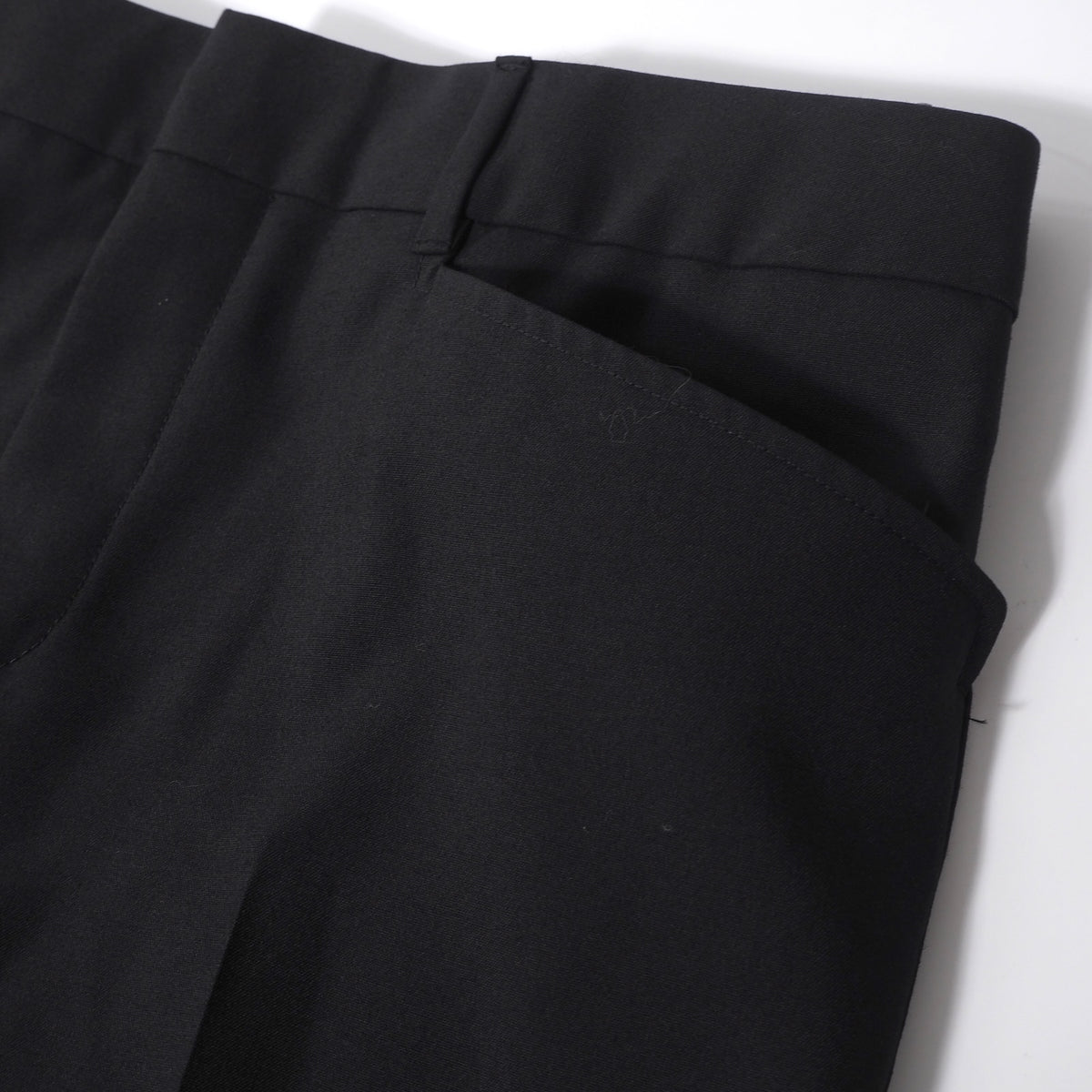 美品 サンローランパリ SAINT LAUENT PARIS ウール ワイドパンツ スラックス 50 ブラック メンズ 正規品 6-YD060