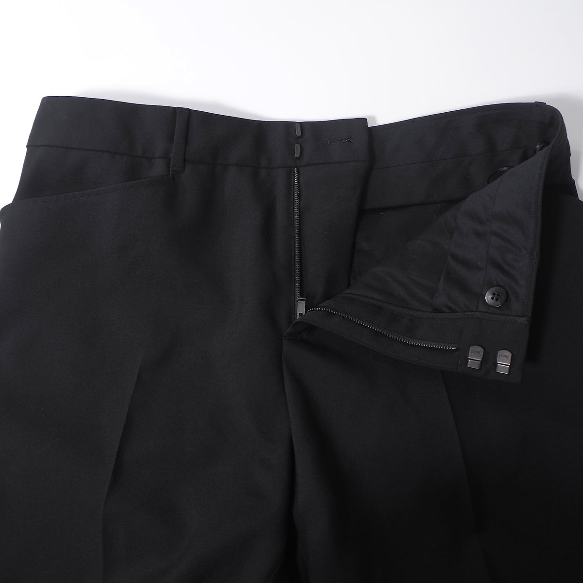 美品 サンローランパリ SAINT LAUENT PARIS ウール ワイドパンツ スラックス 50 ブラック メンズ 正規品 6-YD060