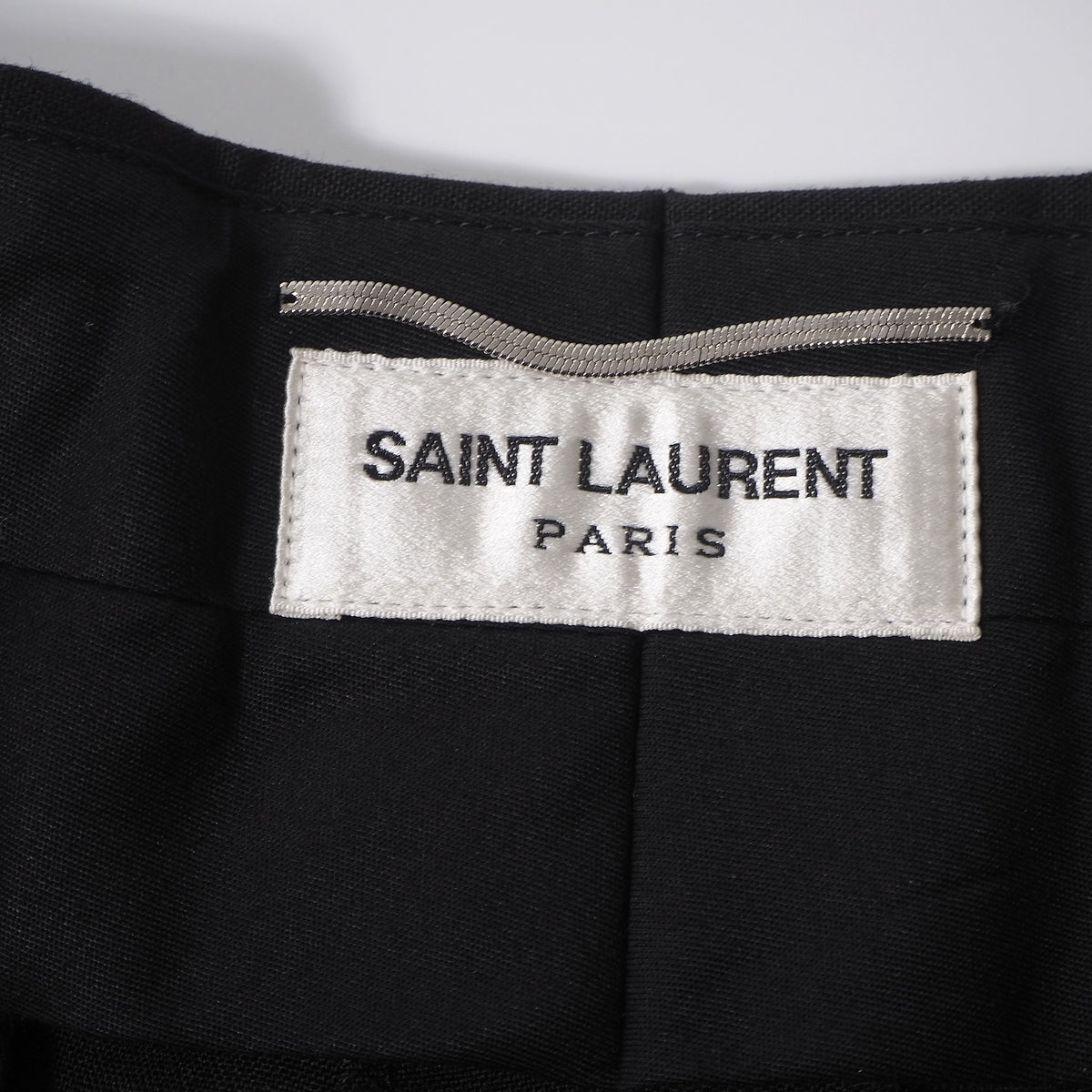 美品 サンローランパリ SAINT LAUENT PARIS ウール ワイドパンツ スラックス 50 ブラック メンズ 正規品 6-YD060