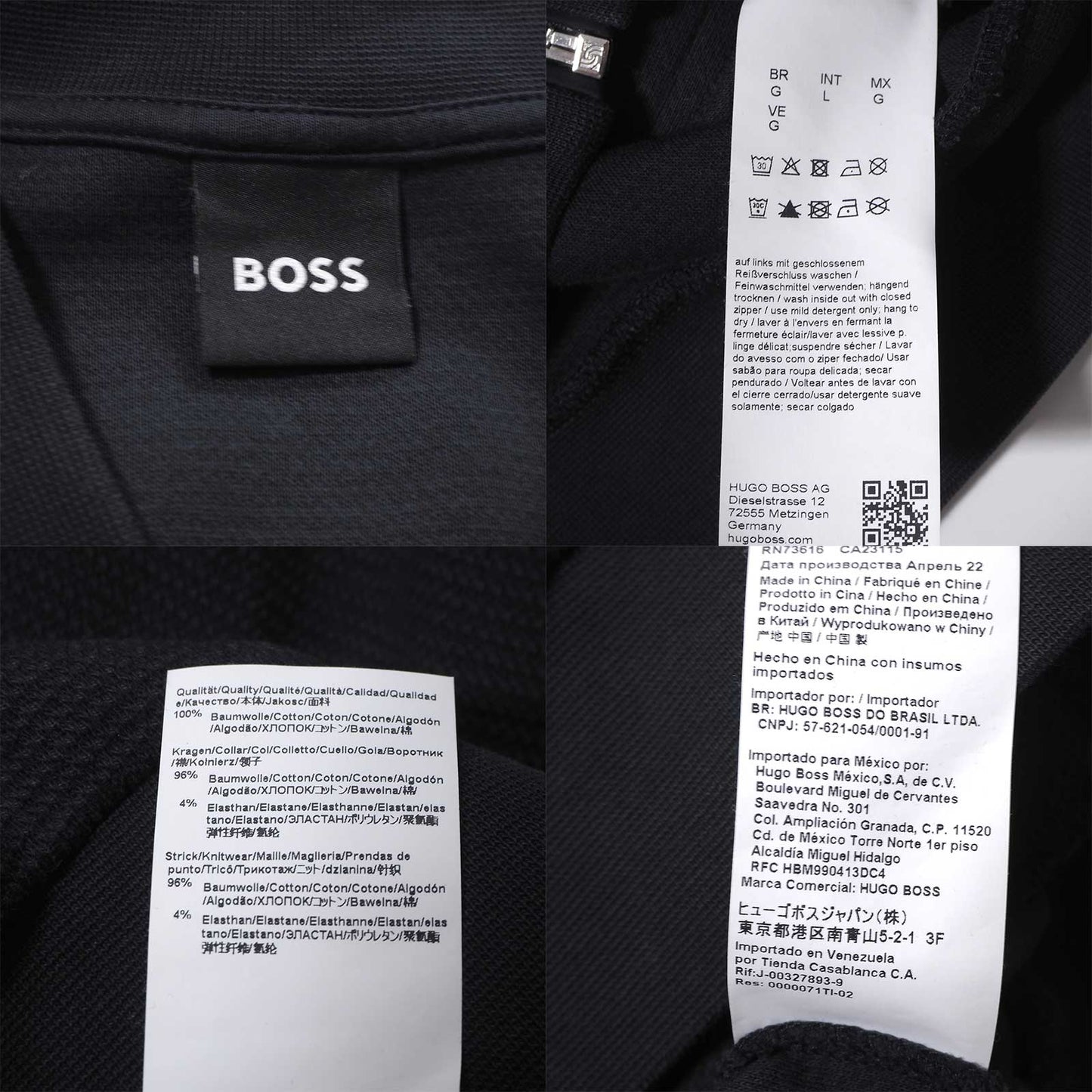 ヒューゴボス HUGO BOSS 現行 ジップアップ ジャケット ブルゾン L ネイビー メンズ 正規品 6-YE063