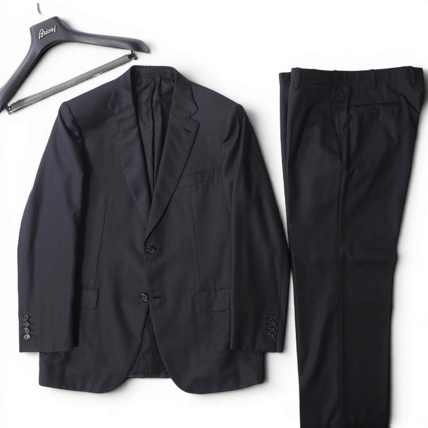 ブリオーニ Brioni イタリア製 Super150's ウール スーツ ジャケット パンツ 52 ネイビー メンズ 正規品 6-YE066