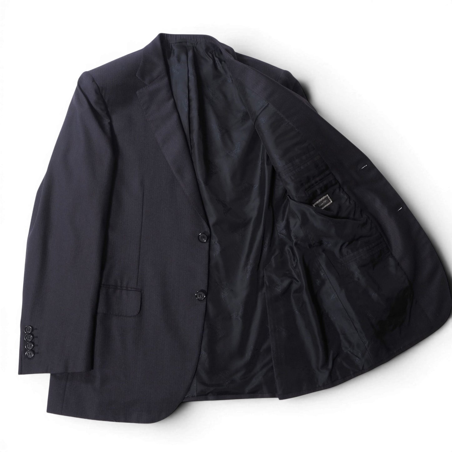 ブリオーニ Brioni イタリア製 Super150's ウール スーツ ジャケット パンツ 52 ネイビー メンズ 正規品 6-YE066