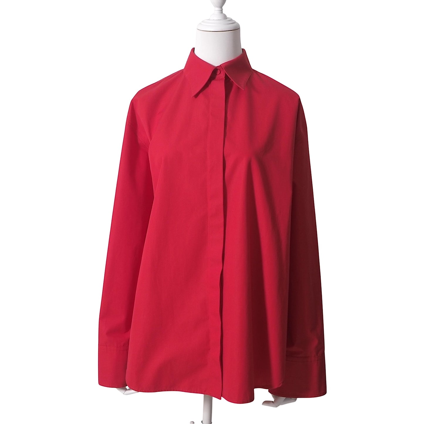 ヴァレンティノ VALENTINO 23AW オーバーサイズ 長袖 シャツ 36 レッド レディース 正規品 6-YE071