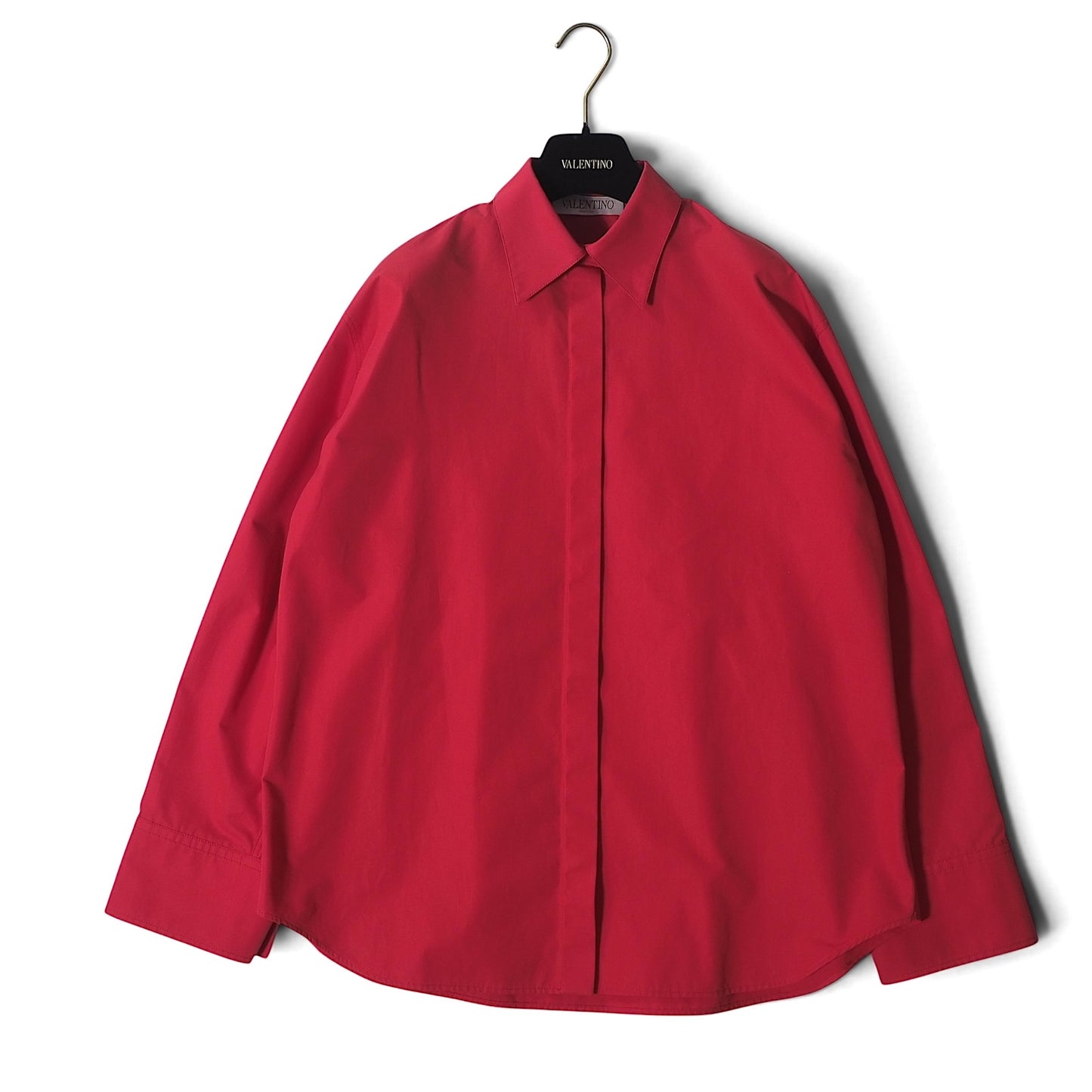 ヴァレンティノ VALENTINO 23AW オーバーサイズ 長袖 シャツ 36 レッド レディース 正規品 6-YE071