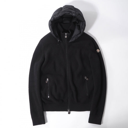 モンクレール MONCLER ハイブリッド ダウンジャケット ニット切替 L ブラック メンズ 正規品 6-ZA011