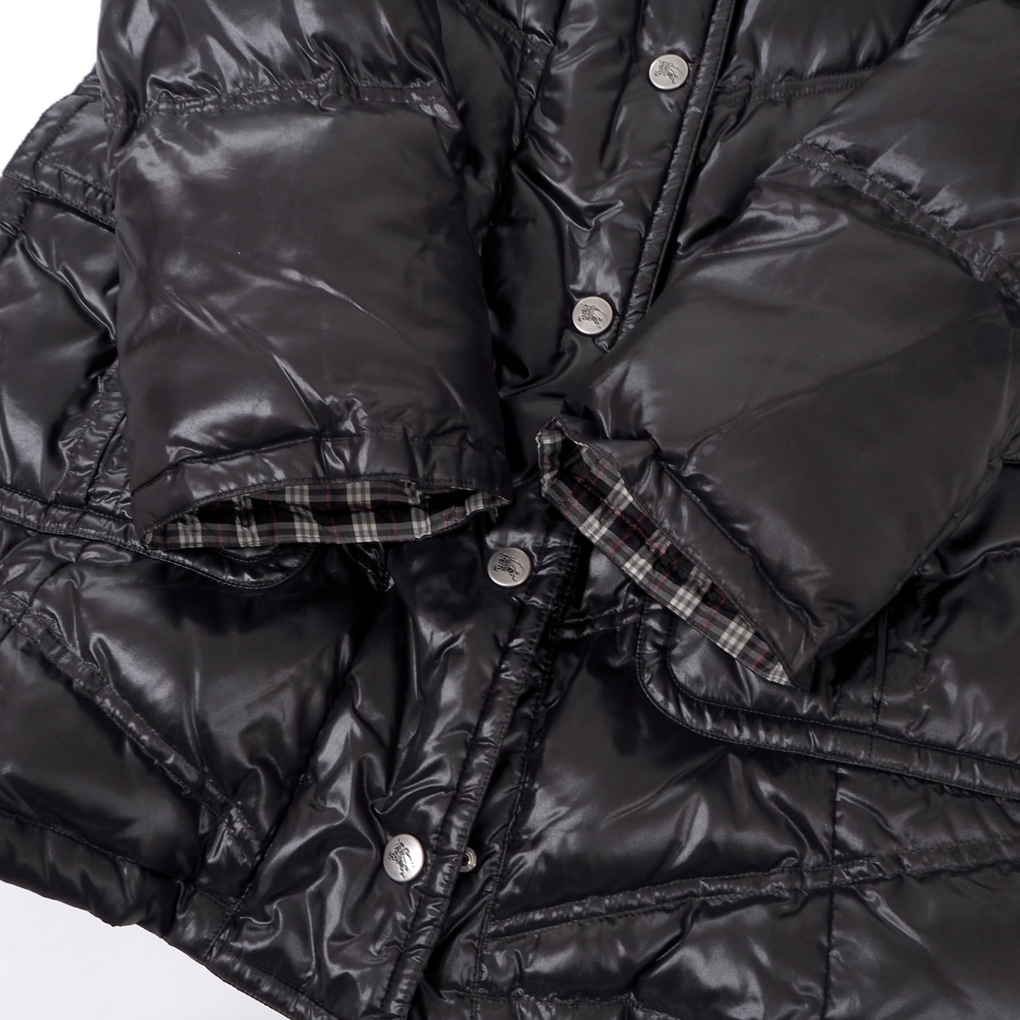 美品 バーバリー ブルーレーベル BURBERRY BLUE LABEL ラクーンファー ダウンコート 38 ブラック レディース 正規品 6-ZA012