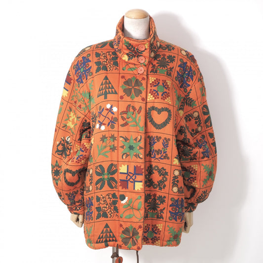 良品 クリスチャンディオール Christian Dior ヴィンテージ パデッド ジャケット 中綿 L オレンジ レディース 正規品 6-ZA014